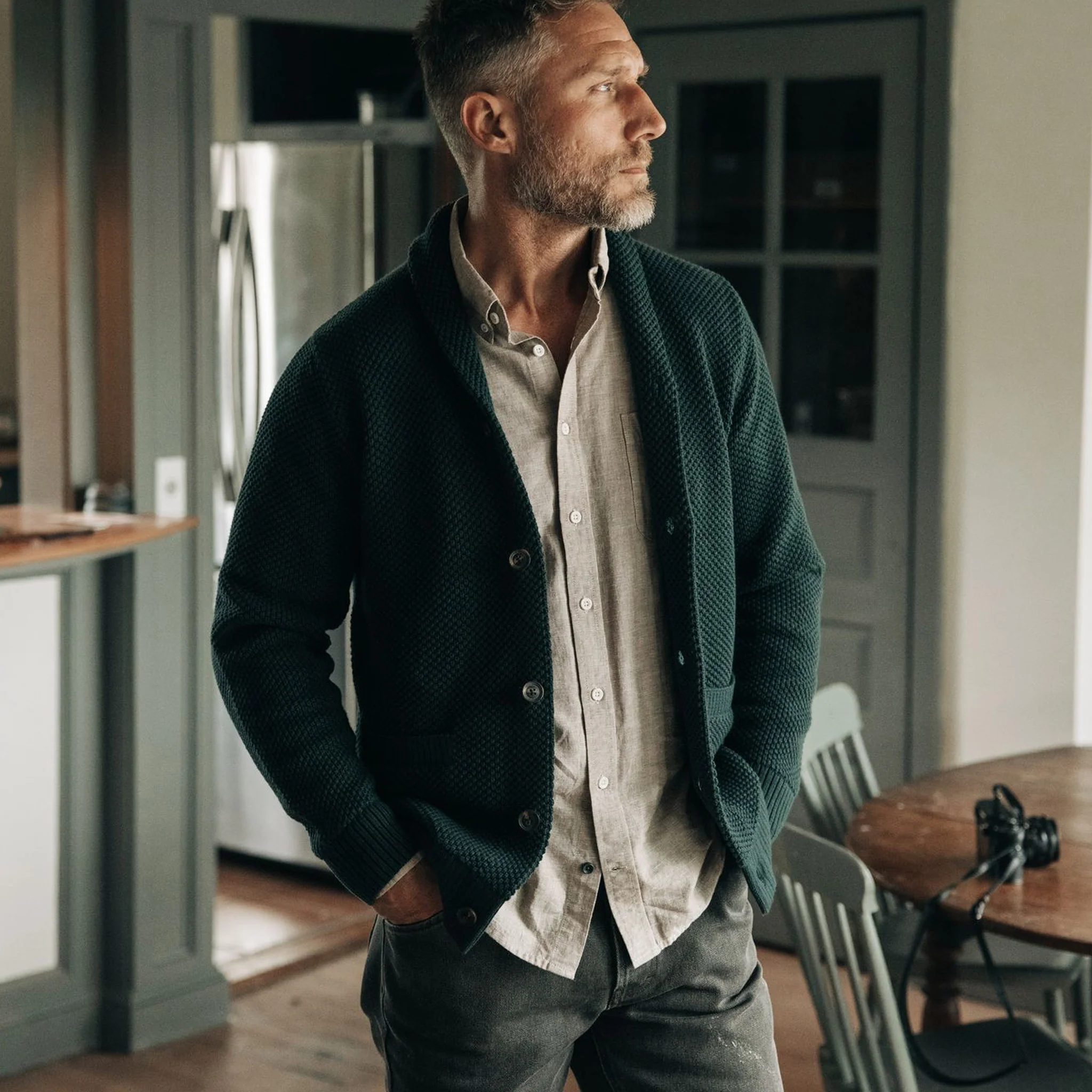 The Crawford Sweater in Dark Forest - Image 4