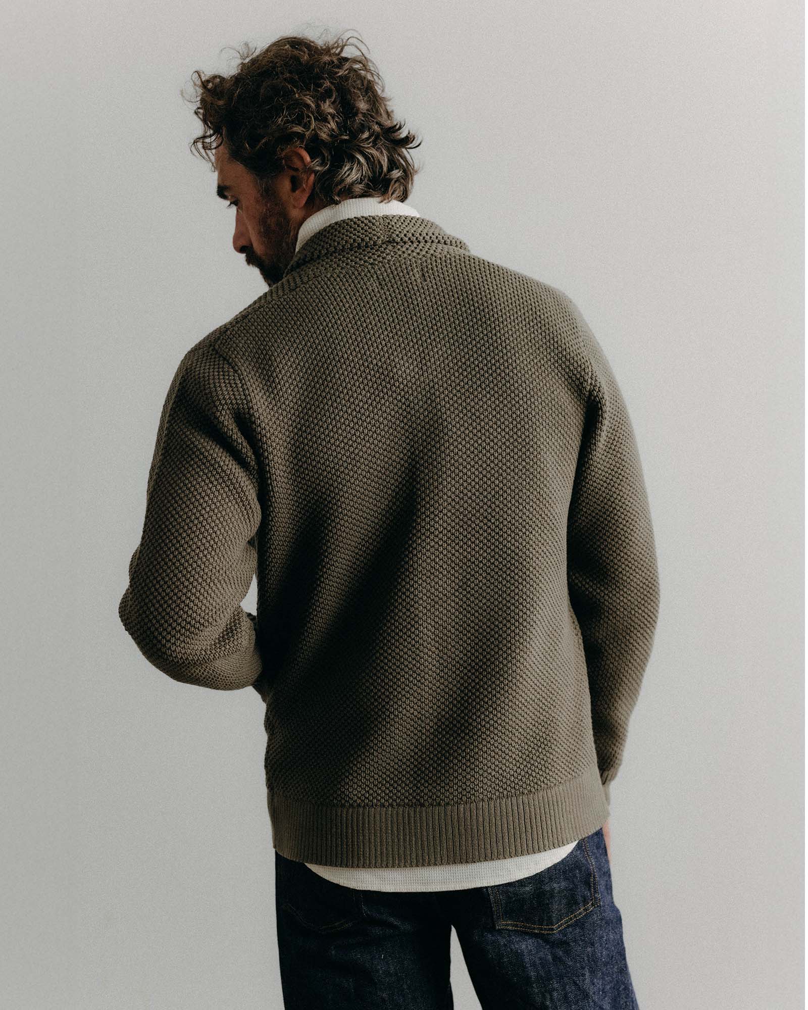 The Crawford Sweater in Fatigue Olive - Image 5