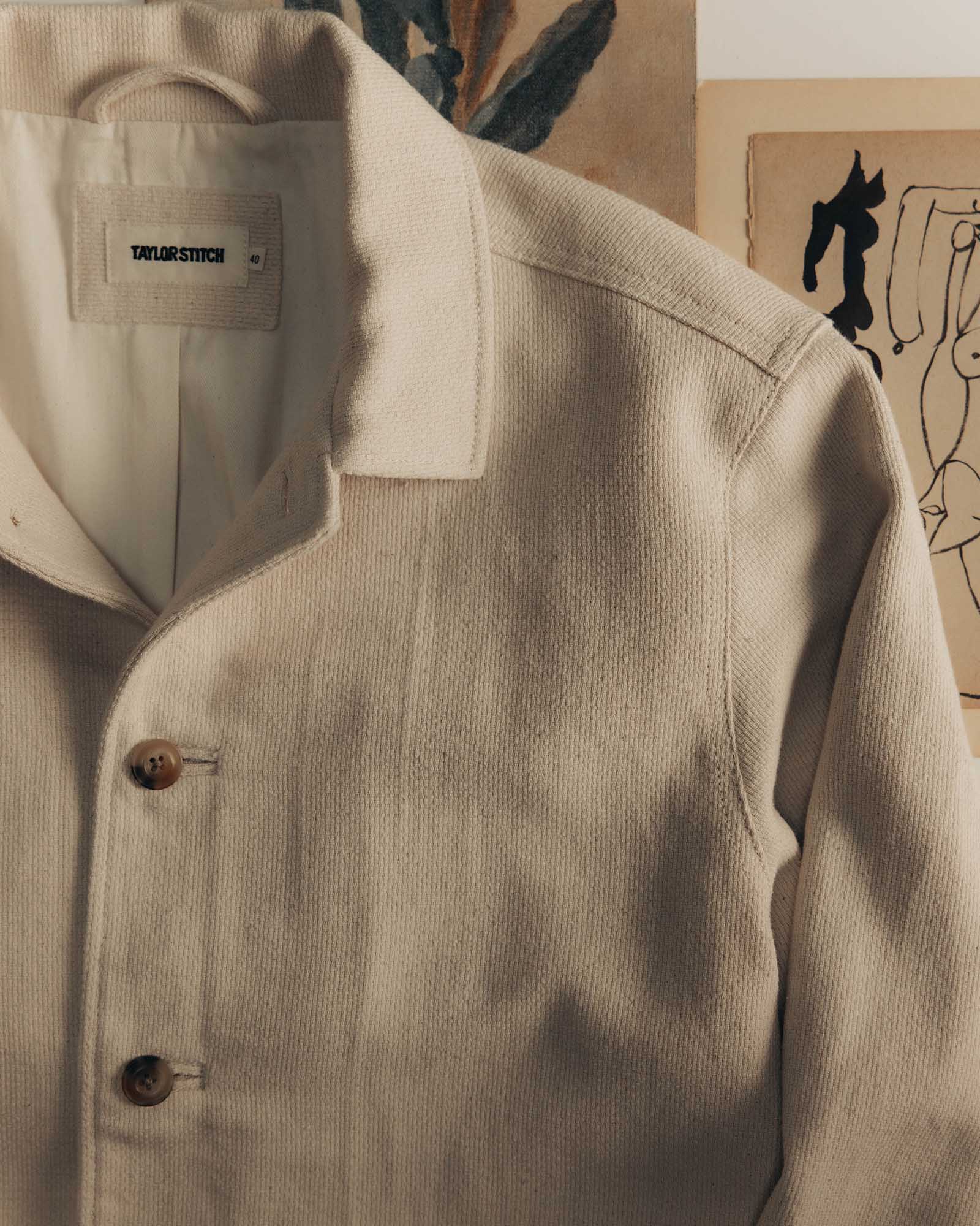 The Crew Jacket in Seeded Natural Sashiko - Image 5