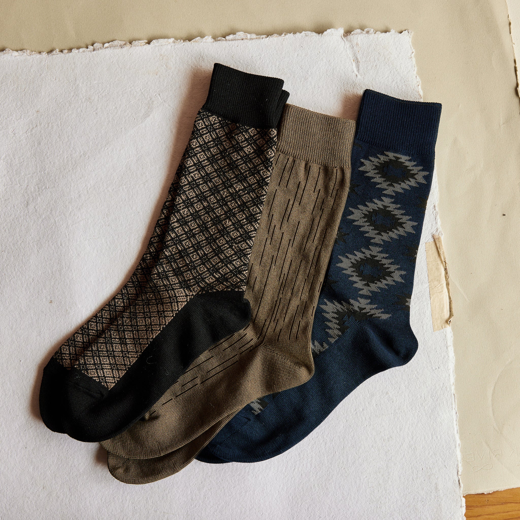 The Crew Sock in Navy Kilim - Image 4