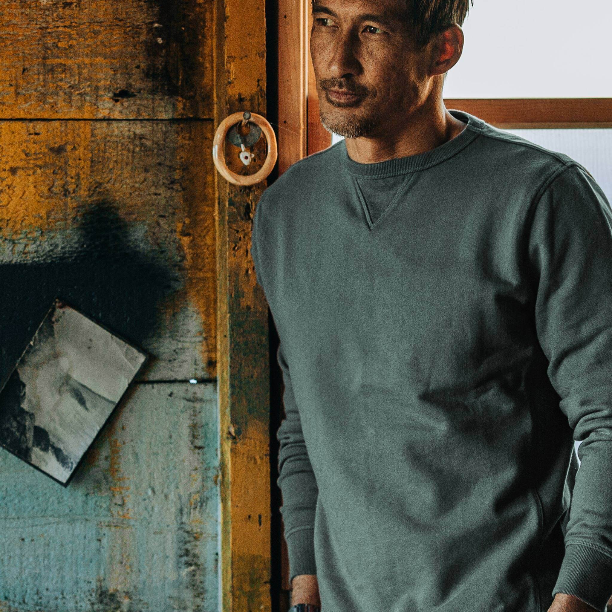 The Crewneck in Sea Green Terry - Image 3