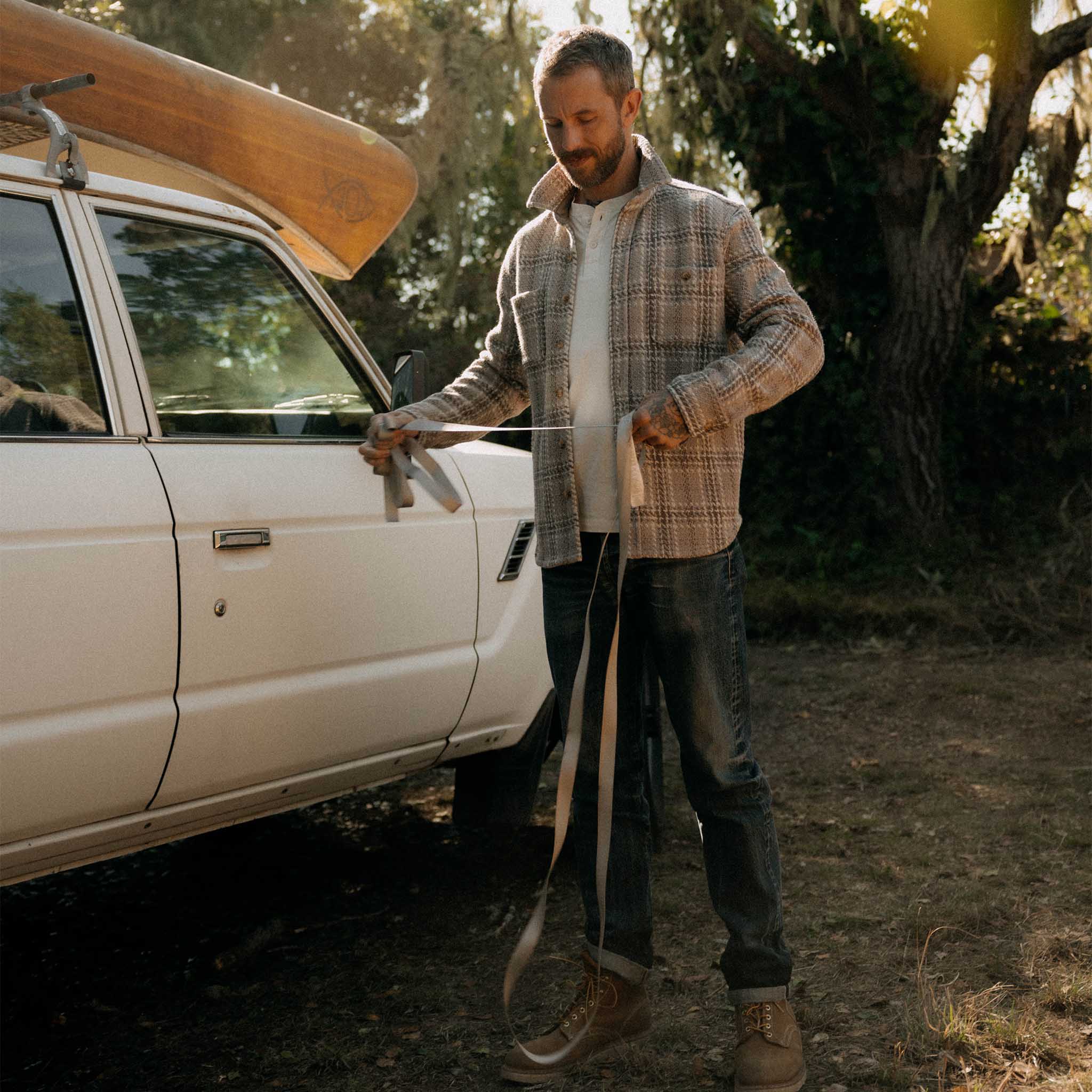 The Cutter Overshirt in Grey Plaid - Image 4