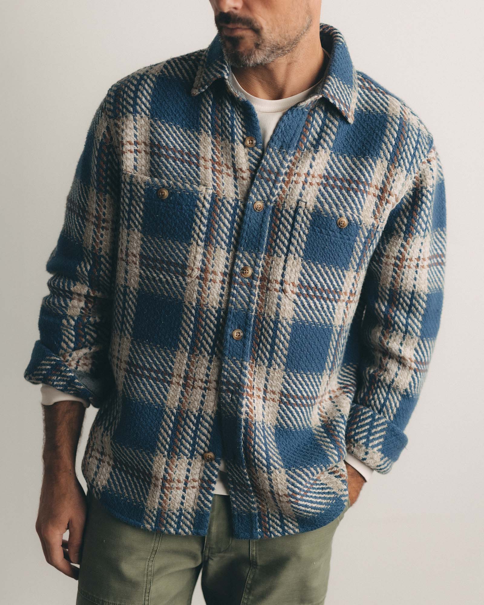 The Cutter Overshirt in Ocean Plaid - Image 2