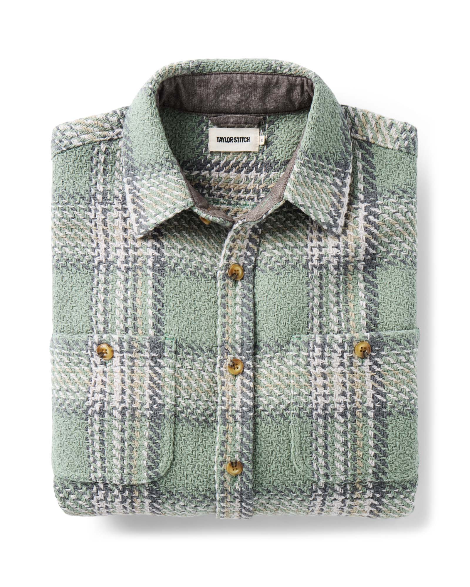 The Cutter Overshirt in Sage Plaid - Image 8