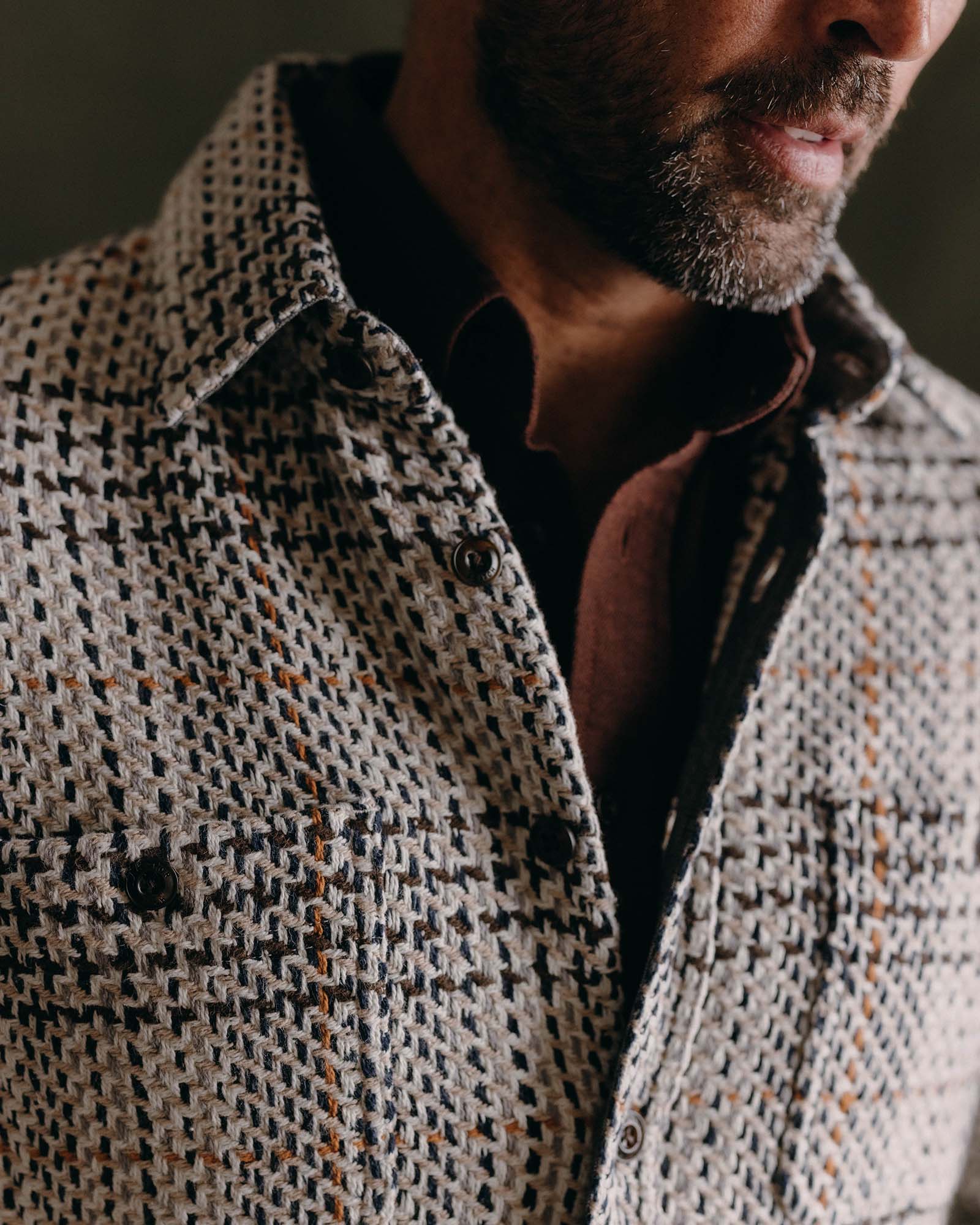 The Cutter Overshirt in Stone Plaid - Image 3