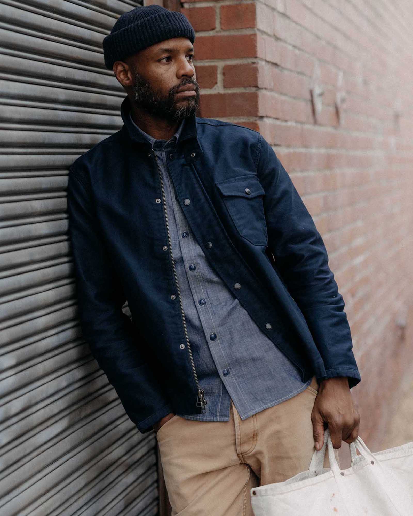 The Deck Jacket in Dark Navy Bedford Cord - Image 2