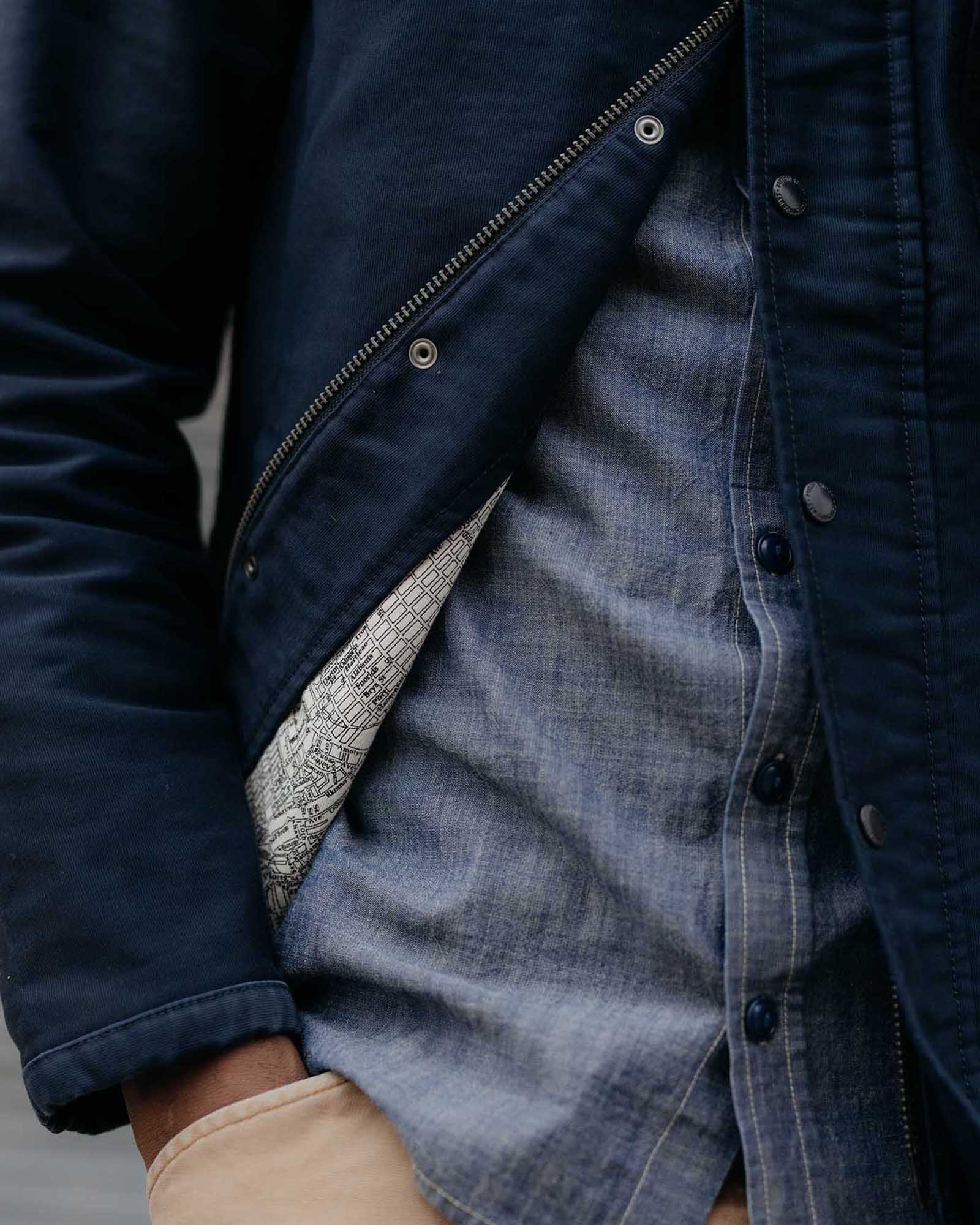 The Deck Jacket in Dark Navy Bedford Cord - Image 3