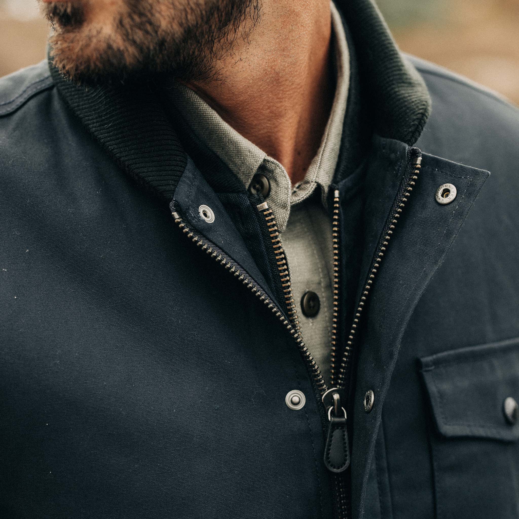 The Deck Jacket in Dark Navy Dry Wax - Image 3
