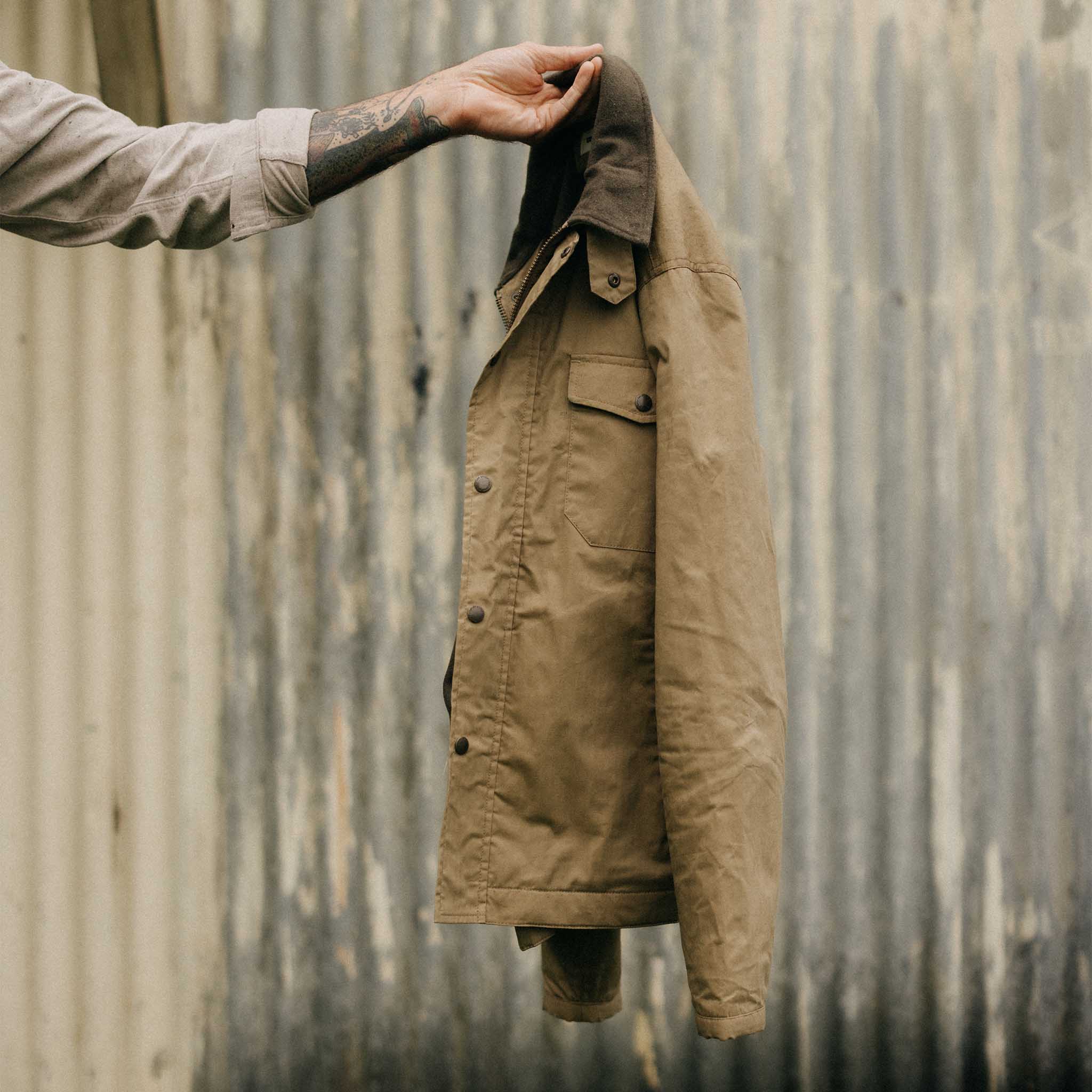 The Deck Jacket in Khaki Dry Wax - Image 6