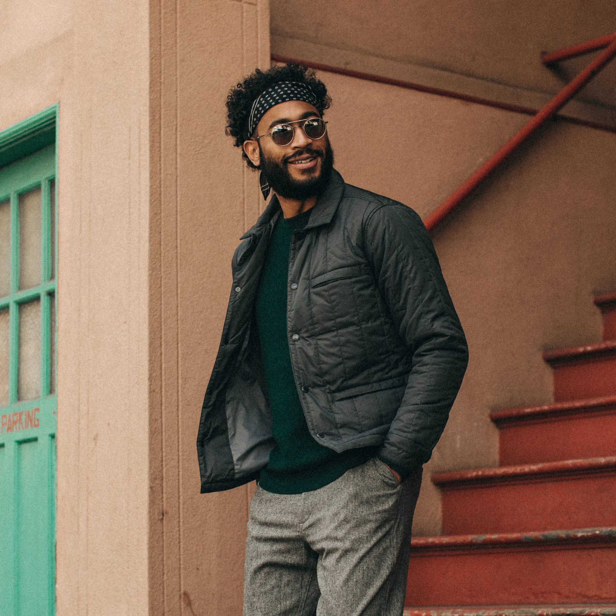 The Decker Jacket in Charcoal Quilt - Image 2