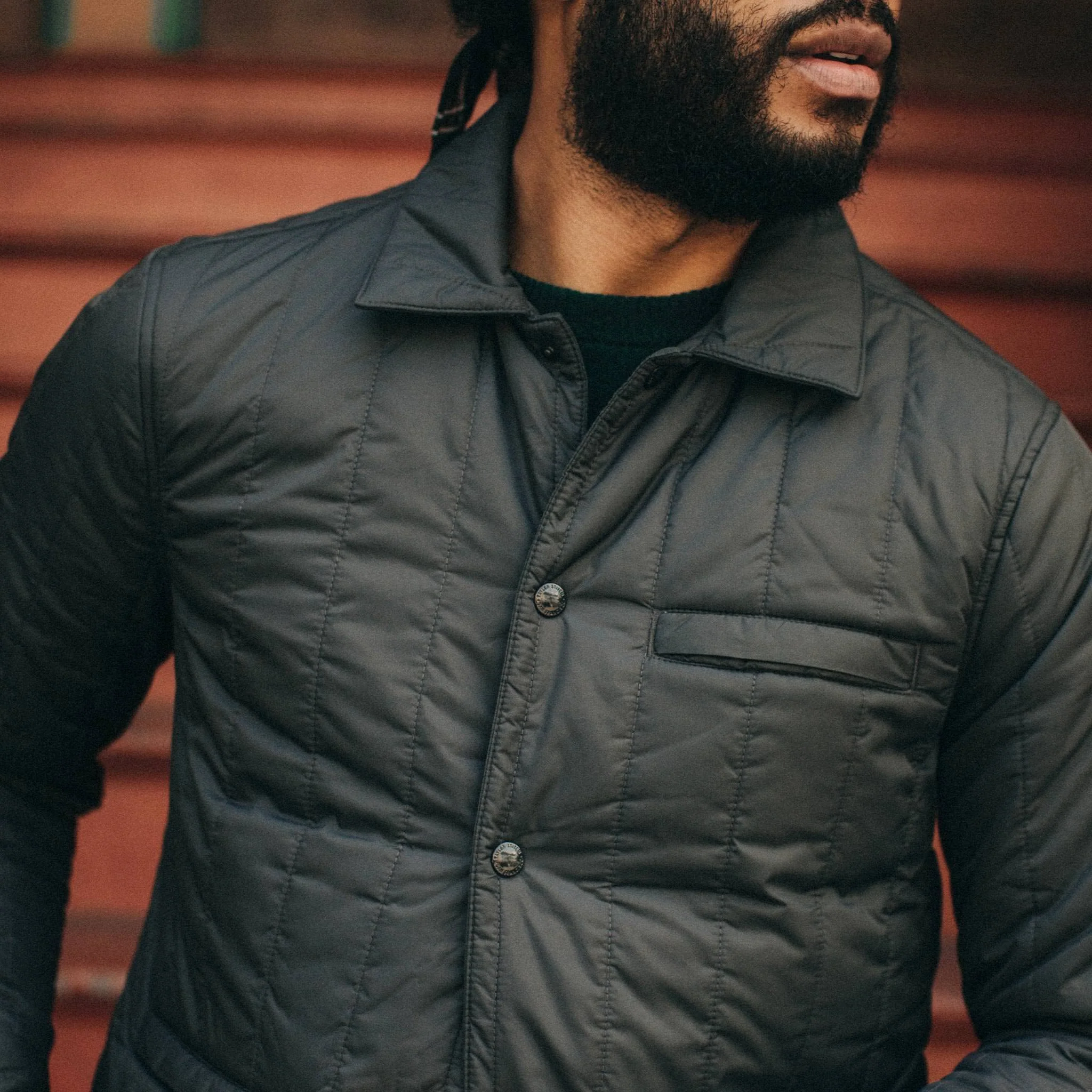 The Decker Jacket in Charcoal Quilt - Image 3