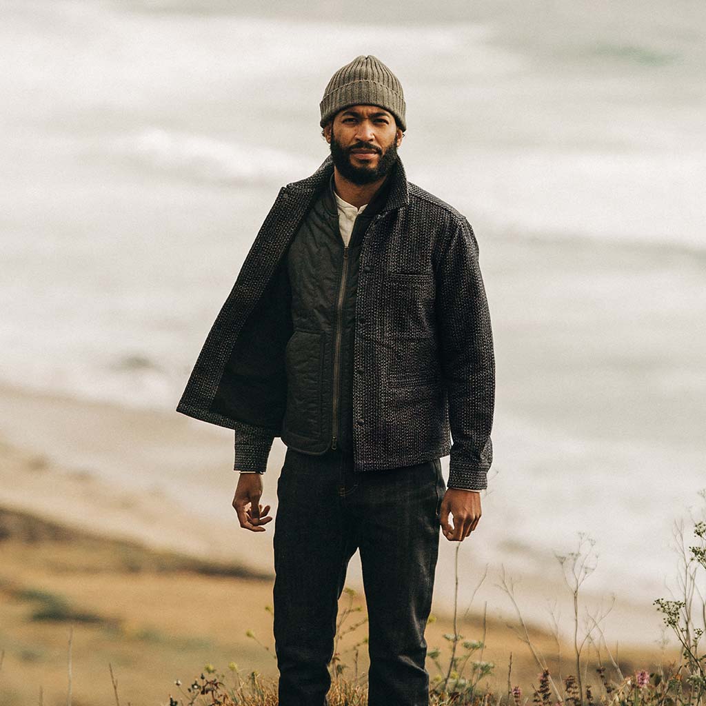 The Decker Jacket in Navy Wool Beach Cloth - Image 2
