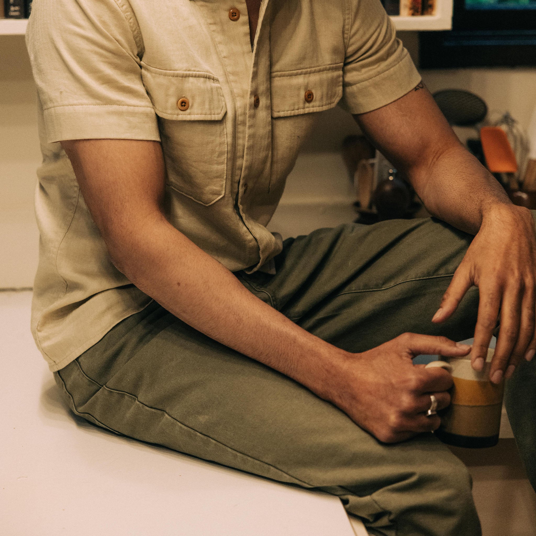 The Democratic All Day Pant in Arid Eucalyptus Canvas - Image 3