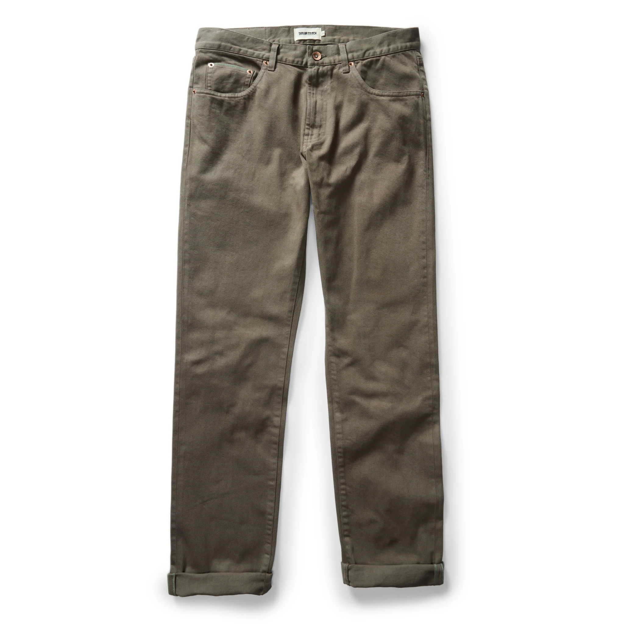 The Democratic All Day Pant in Fatigue Olive Selvage Denim - Image 6