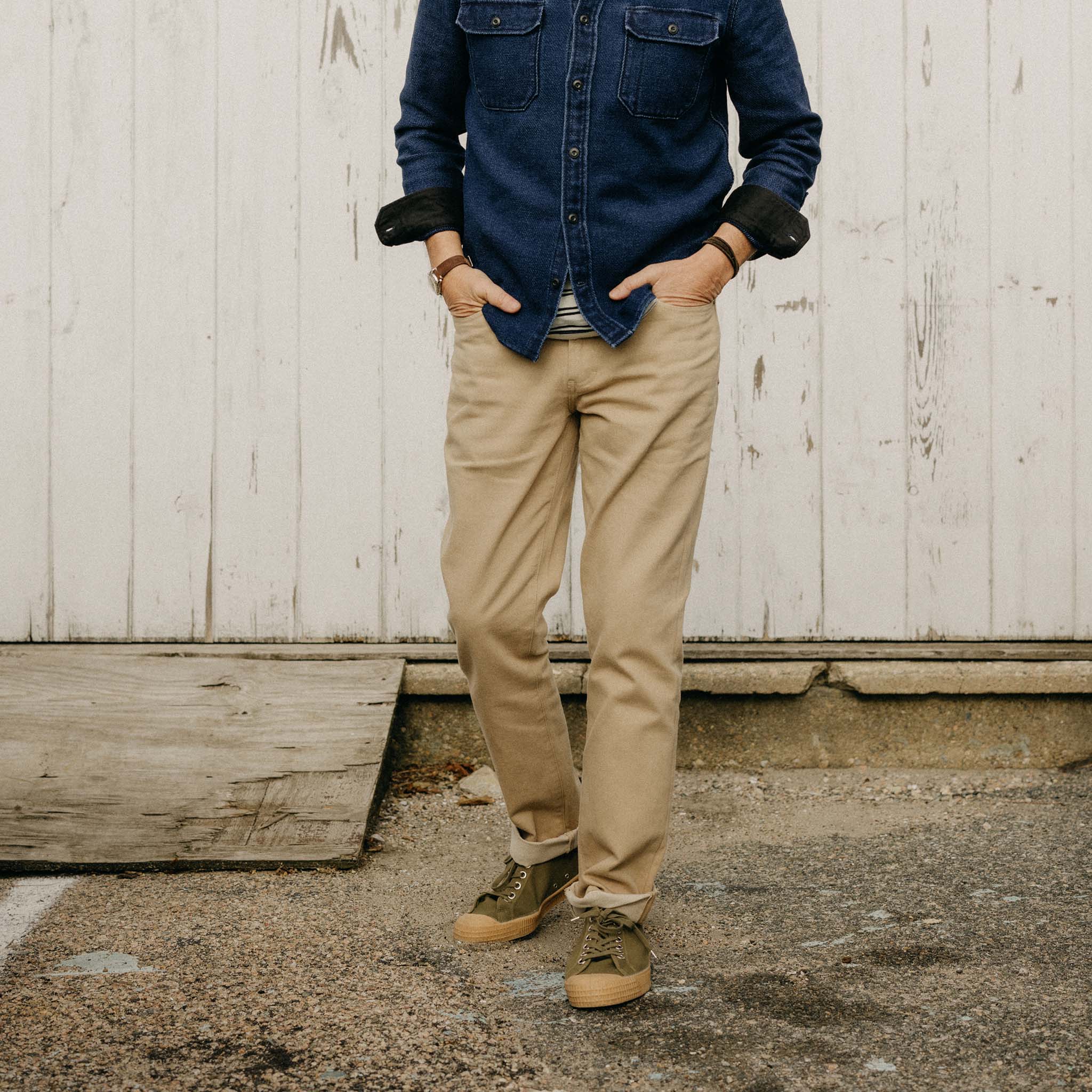 The Democratic All Day Pant in Light Khaki Broken Twill - Image 2