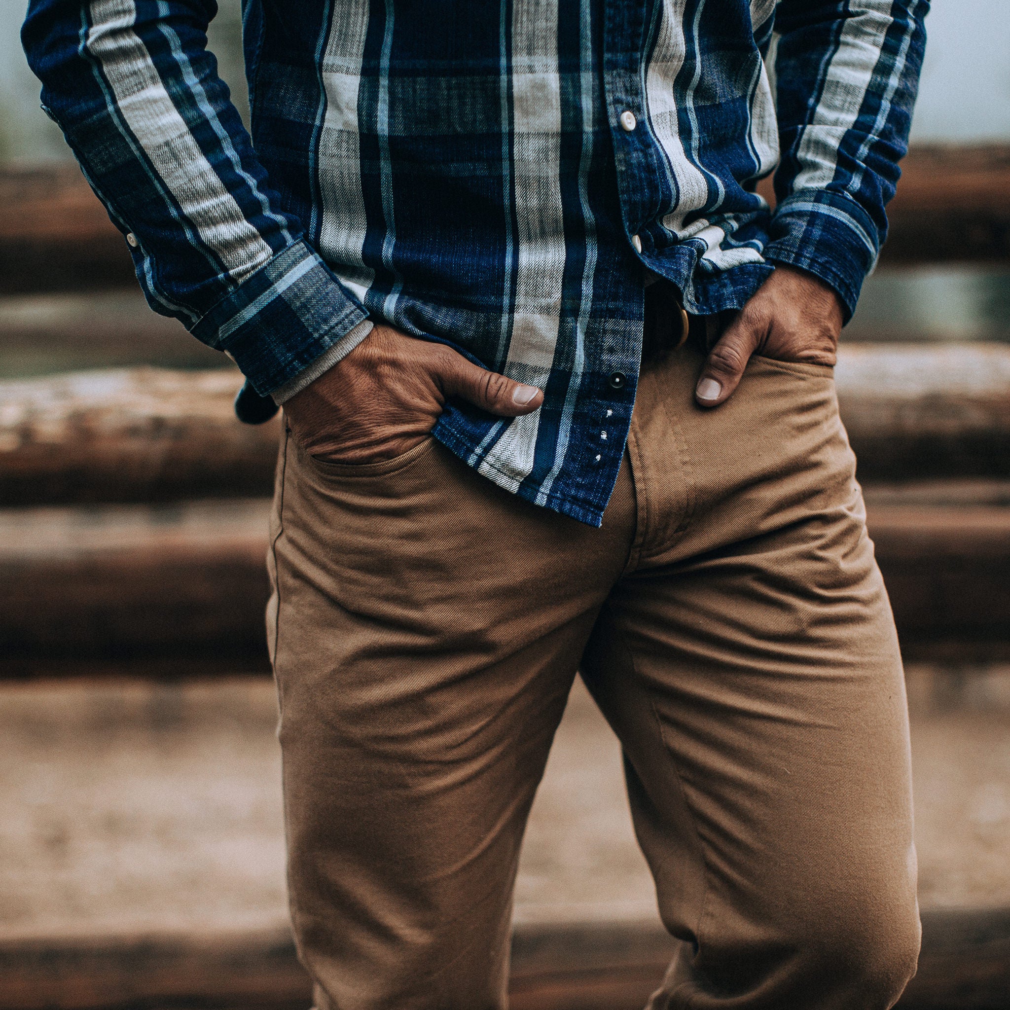 The Democratic All Day Pant in Rustic Oak Organic Selvage - Image 3