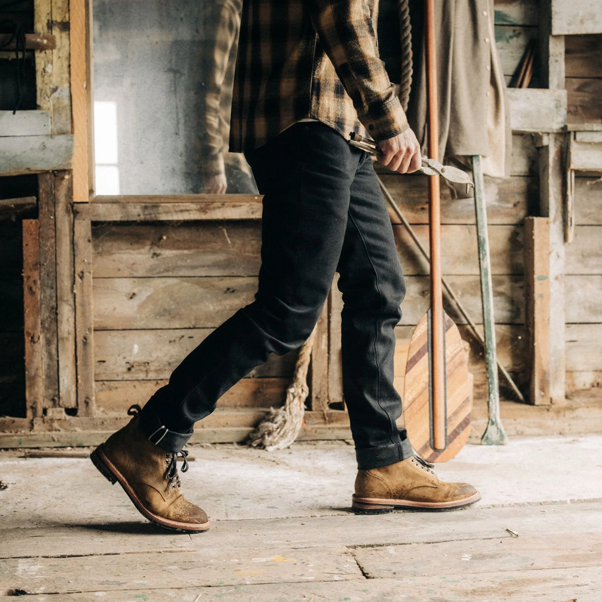 The Democratic Jean in Black Nihon Menpu Selvedge - Image 2