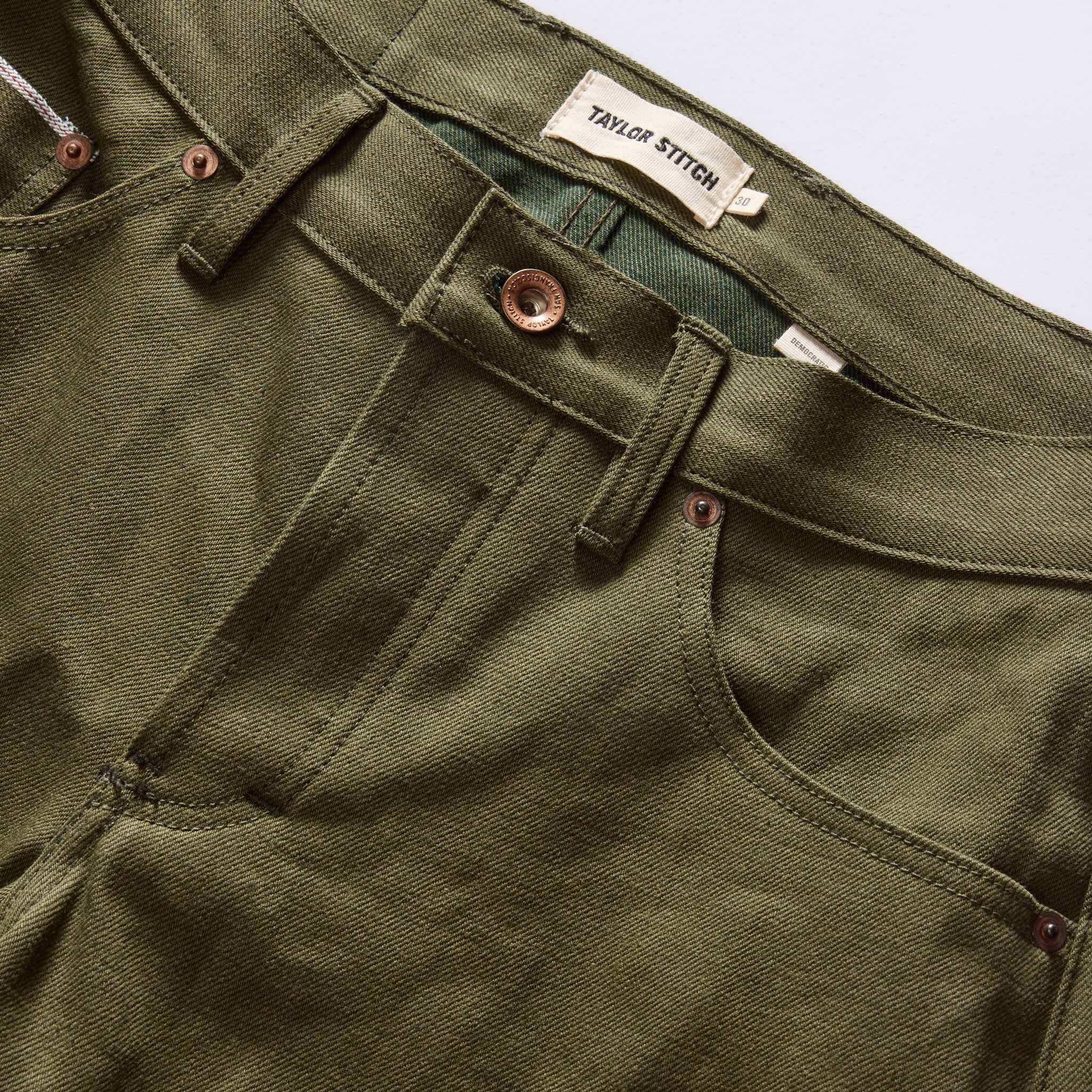 The Democratic Jean in Olive Nihon Menpu Selvage - Image 10