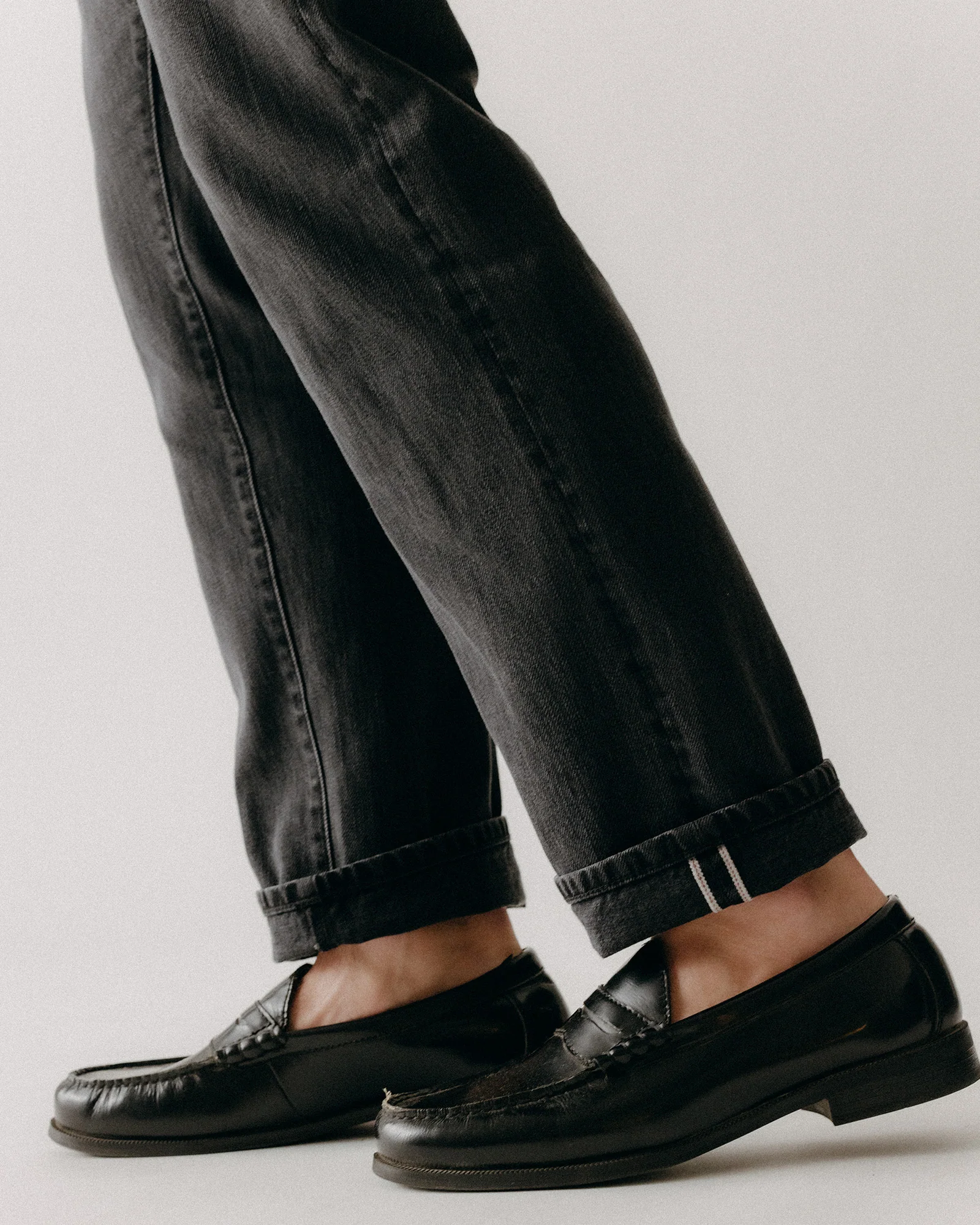 The Democratic Jean in Washed Black Organic Slub Selvedge - Image 5
