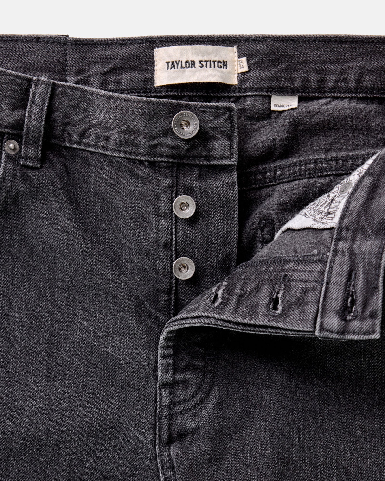 The Democratic Jean in Washed Black Organic Slub Selvedge - Image 7