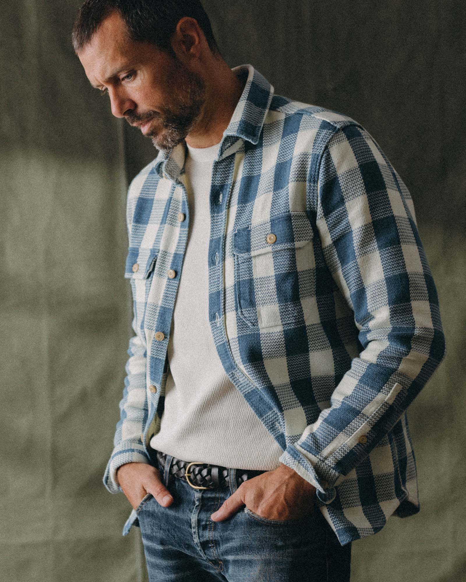 The Division Shirt in Washed Indigo Check - Image 2