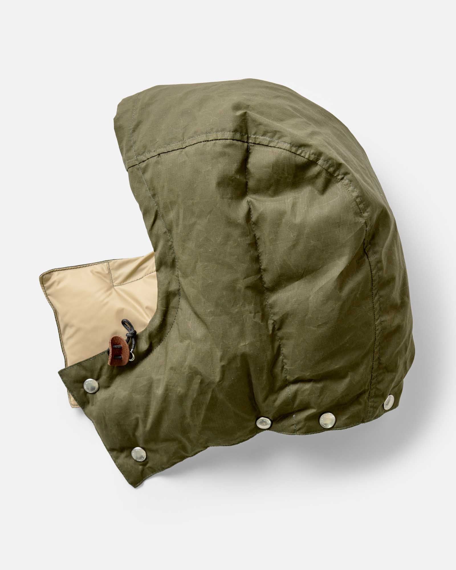 The Down Sweater in Olive Waxed Ripstop - Image 5