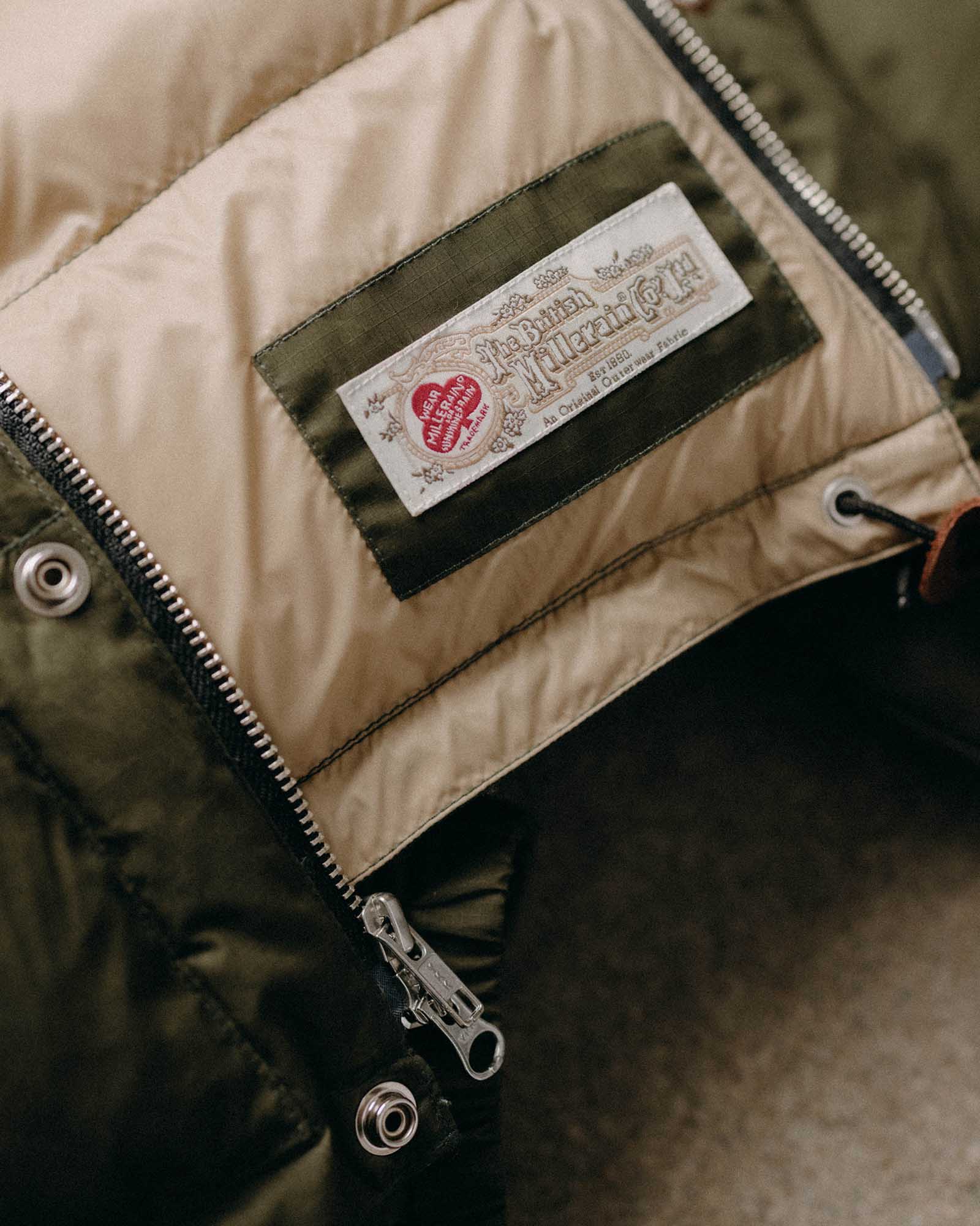 The Down Sweater in Olive Waxed Ripstop - Image 9