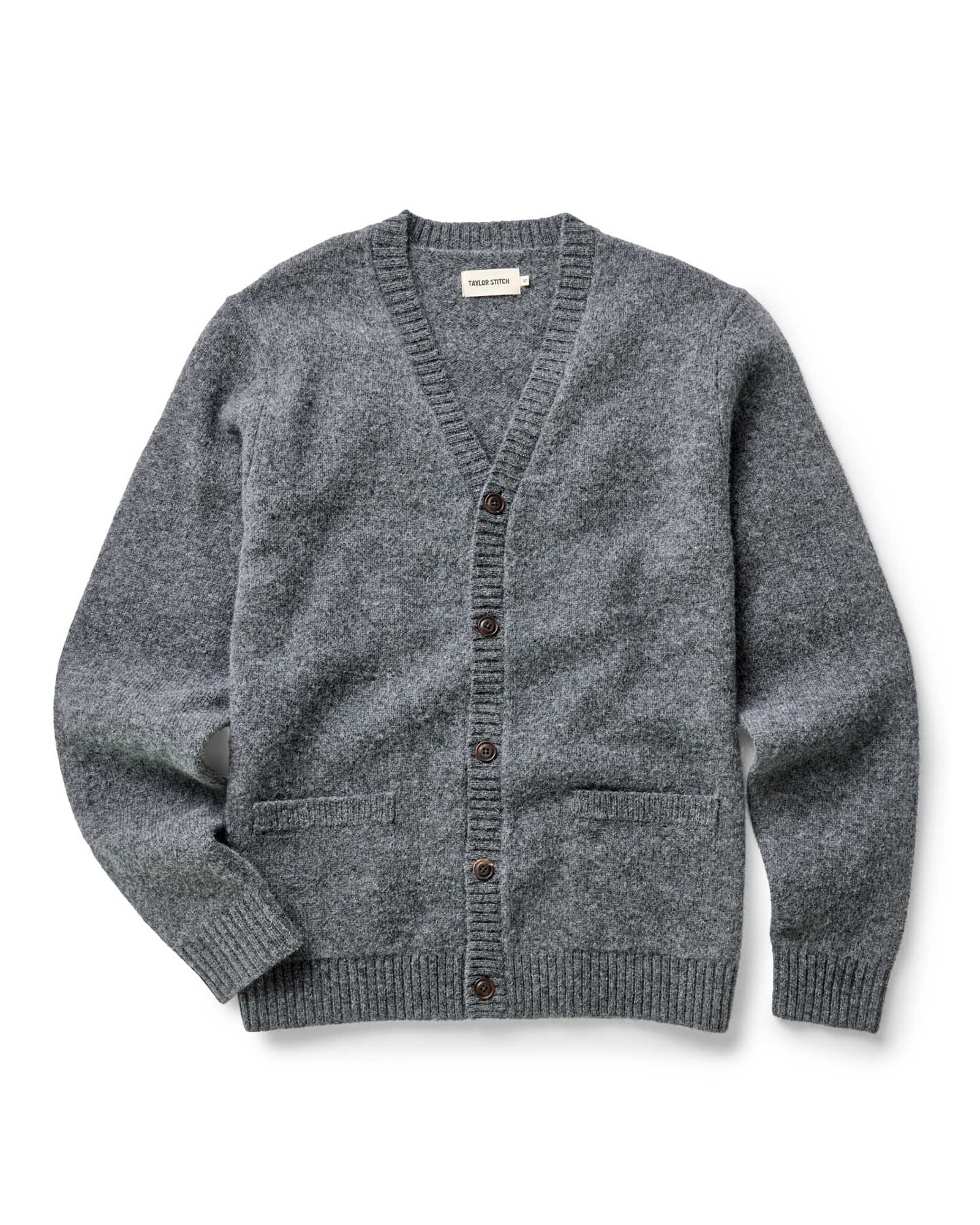 The Eastmoor Cardigan in Heather Graphite Wool