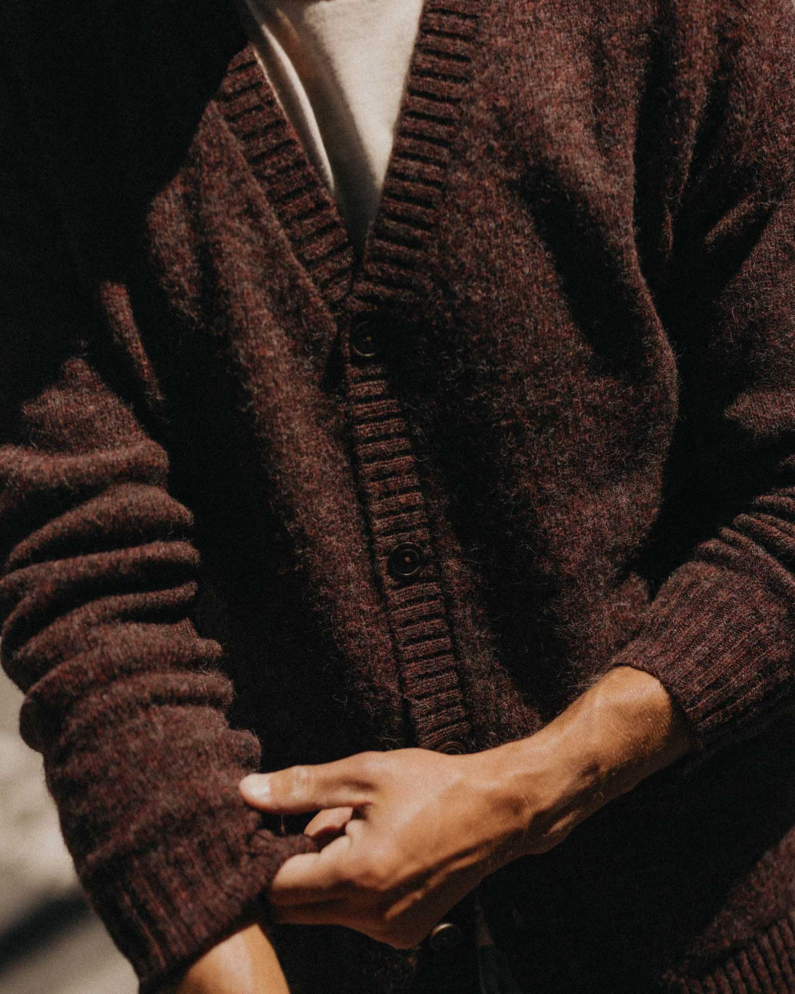 The Eastmoor Cardigan in Heather Port Wool - Image 3