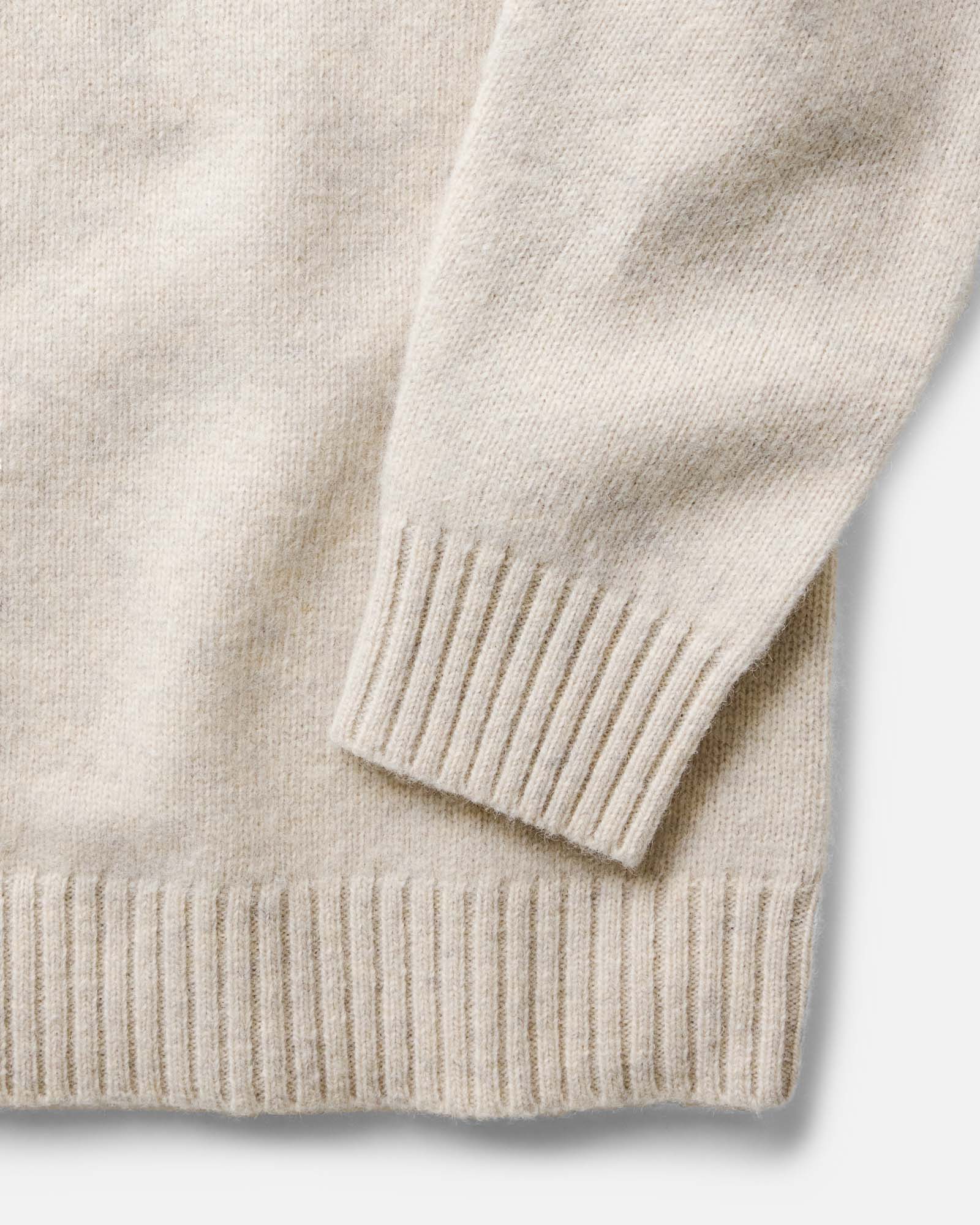 The Eastmoor Sweater in Heather Ivory Wool - Image 7