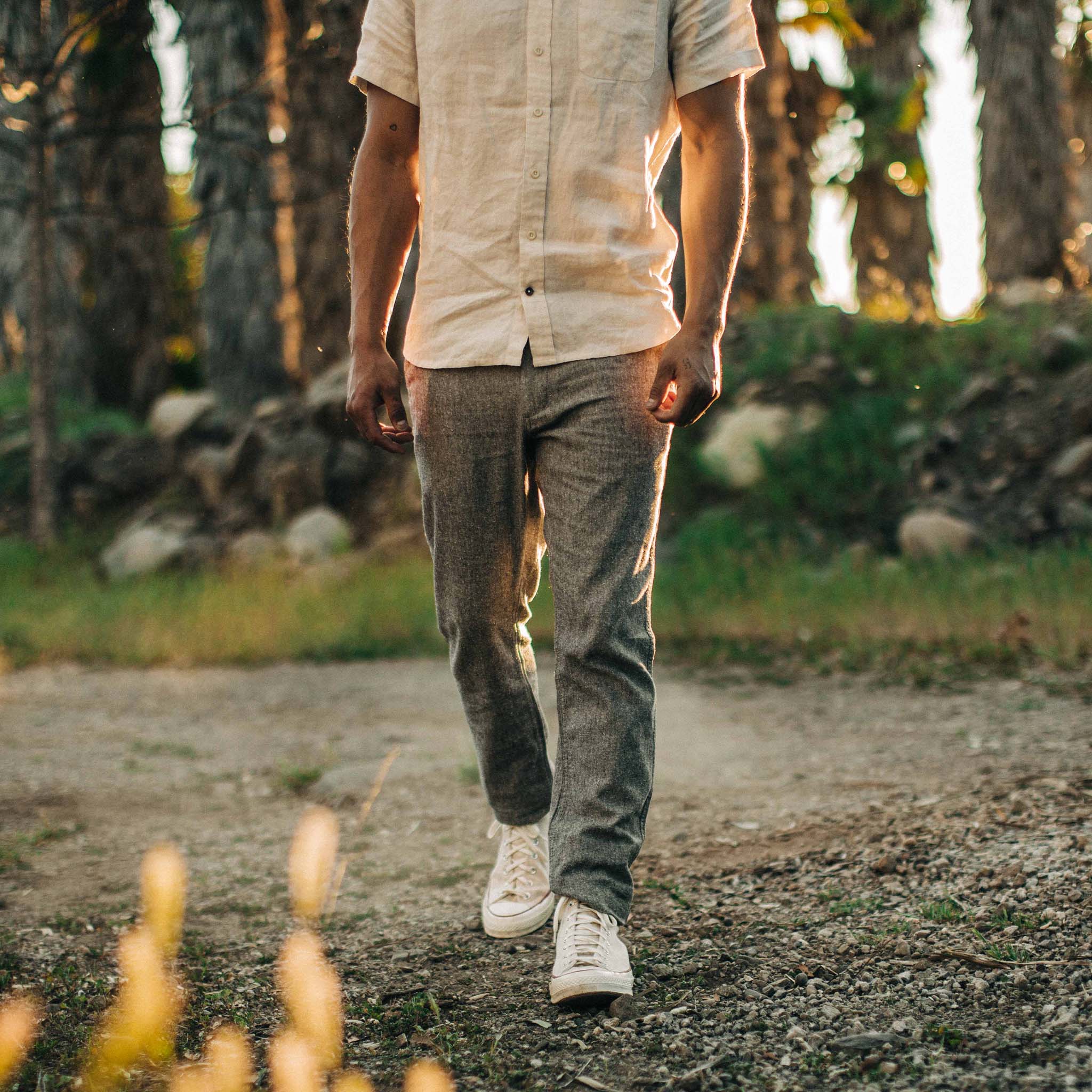 The Easy Pant in Charcoal Herringbone - Image 2