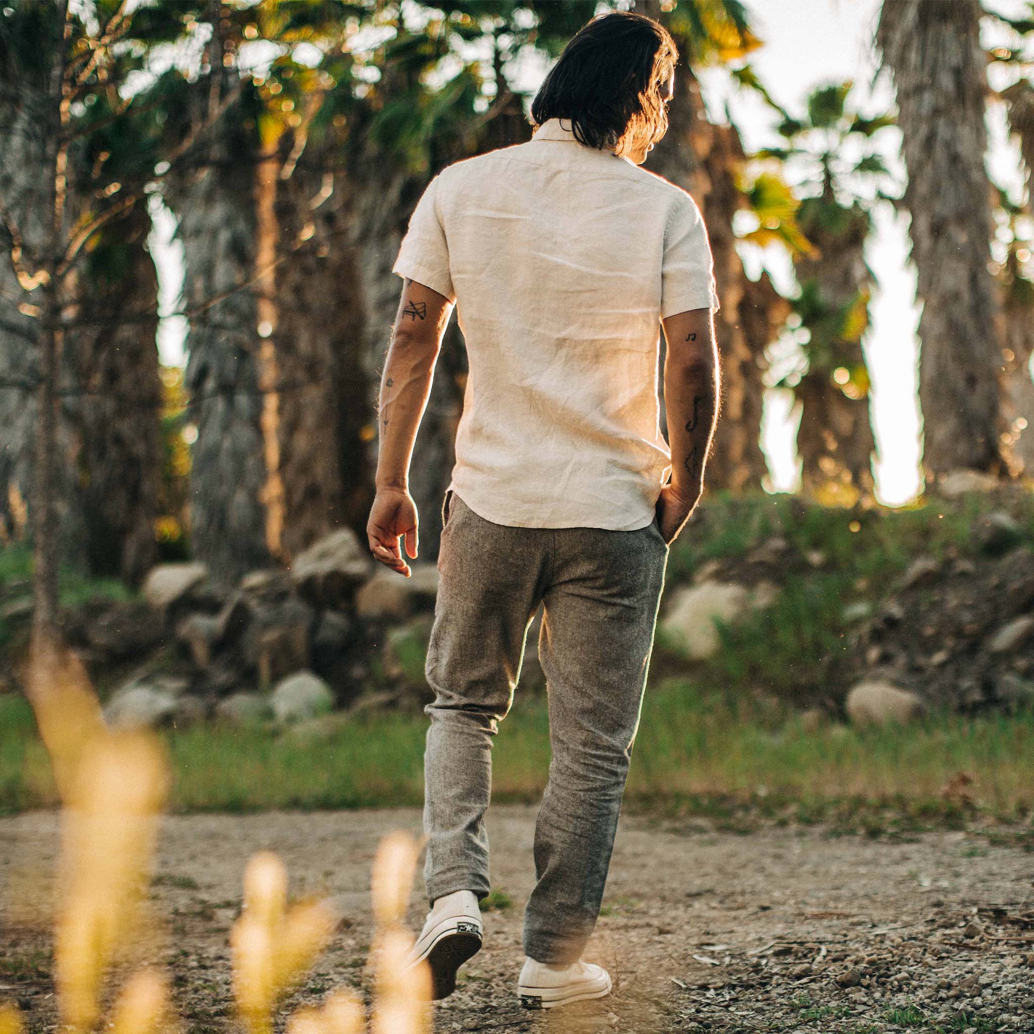 The Easy Pant in Charcoal Herringbone - Image 3