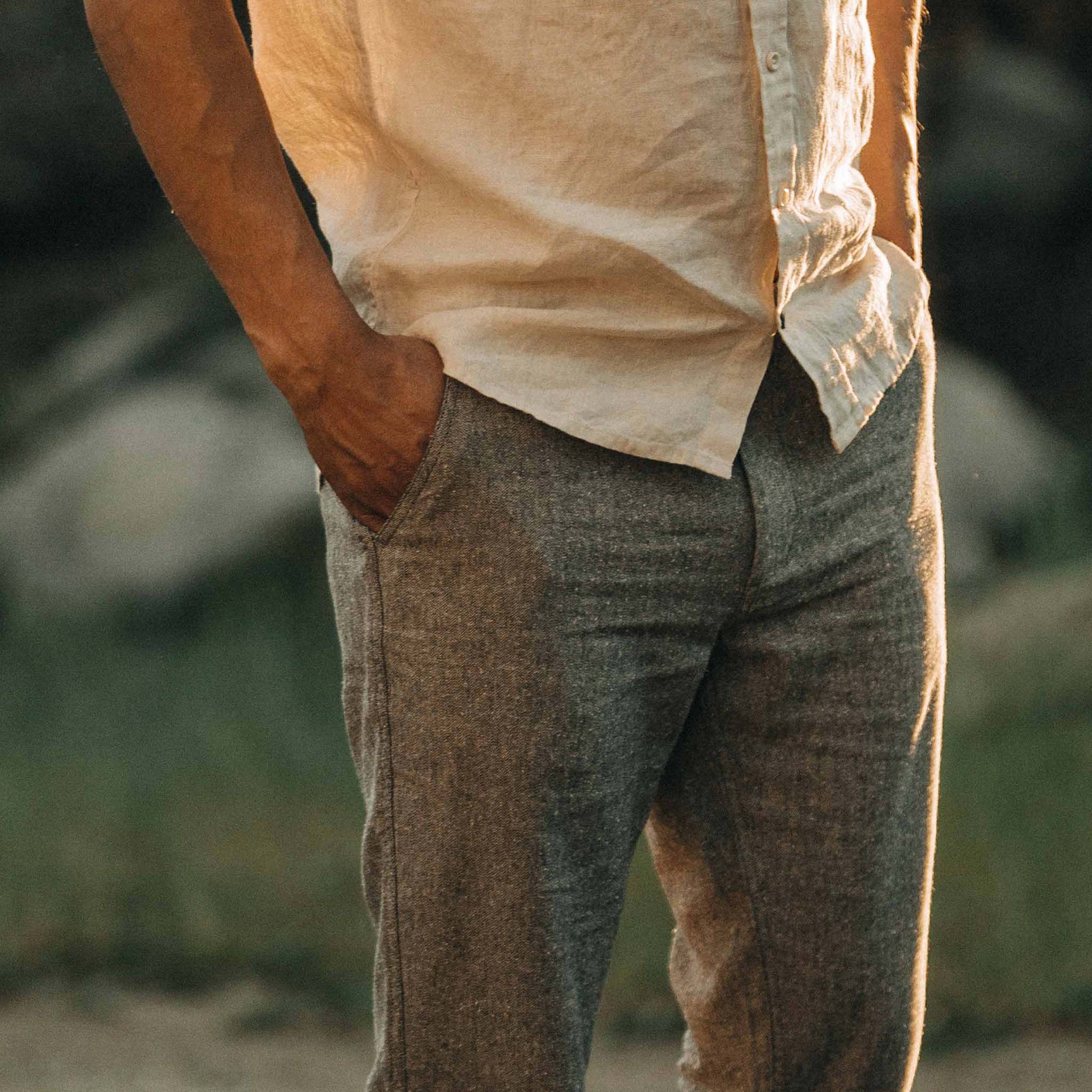 The Easy Pant in Charcoal Herringbone - Image 4
