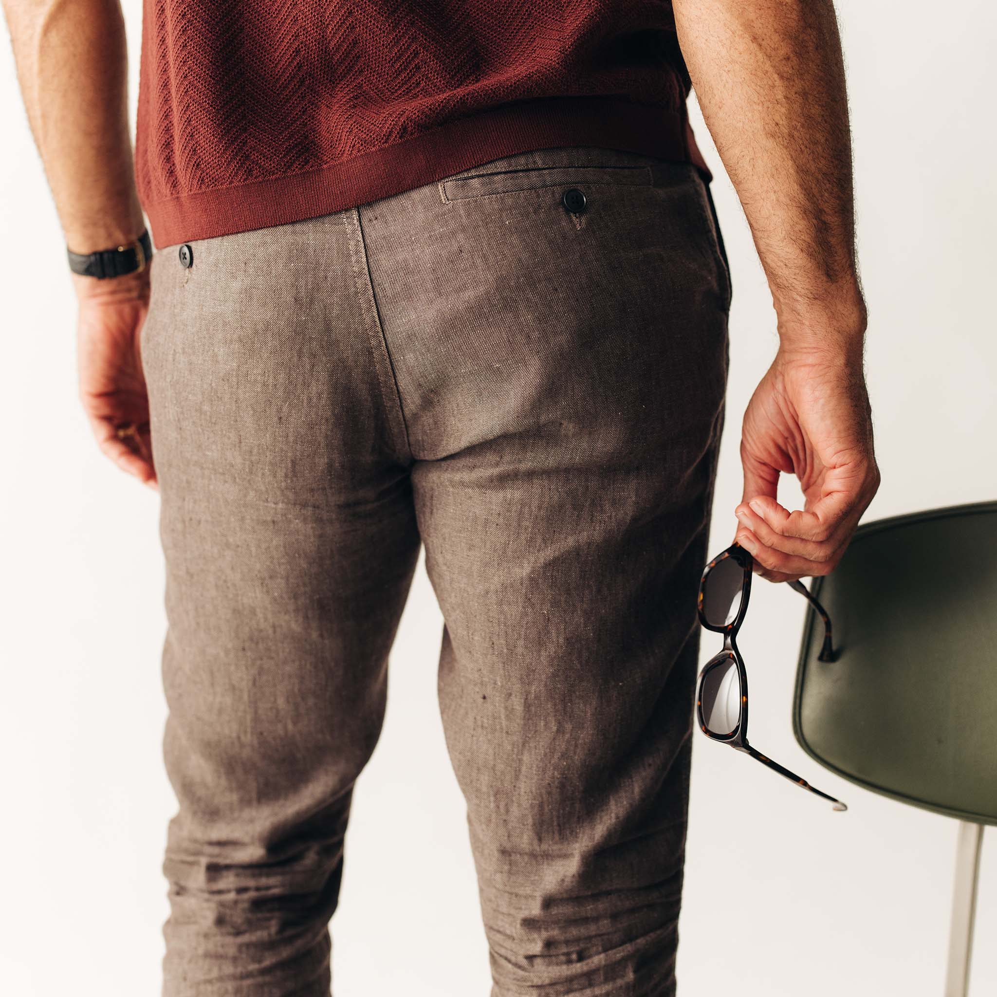 The Easy Pant in Cocoa Linen - Image 4