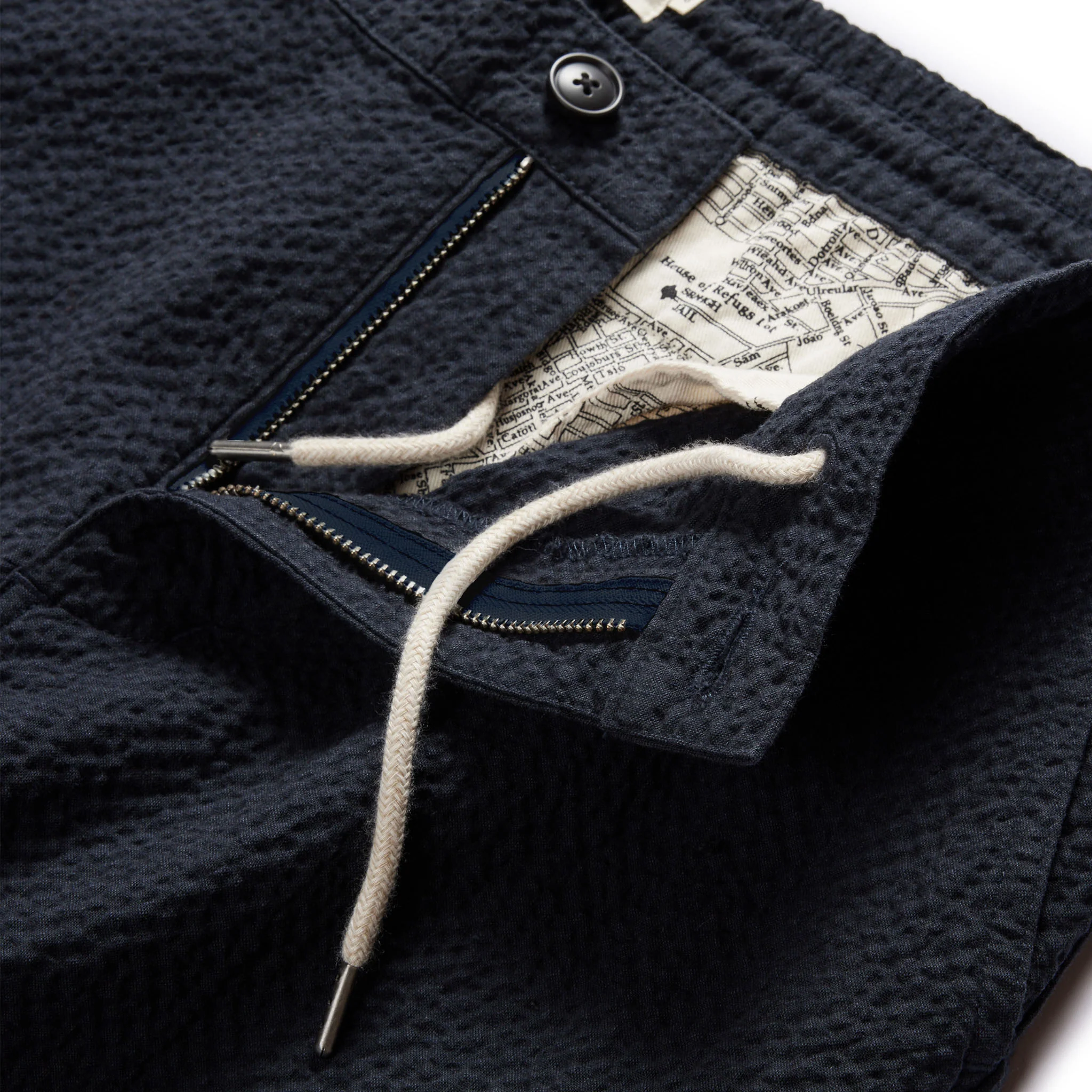 The Easy Pant in Heather Navy Seersucker - Image 7