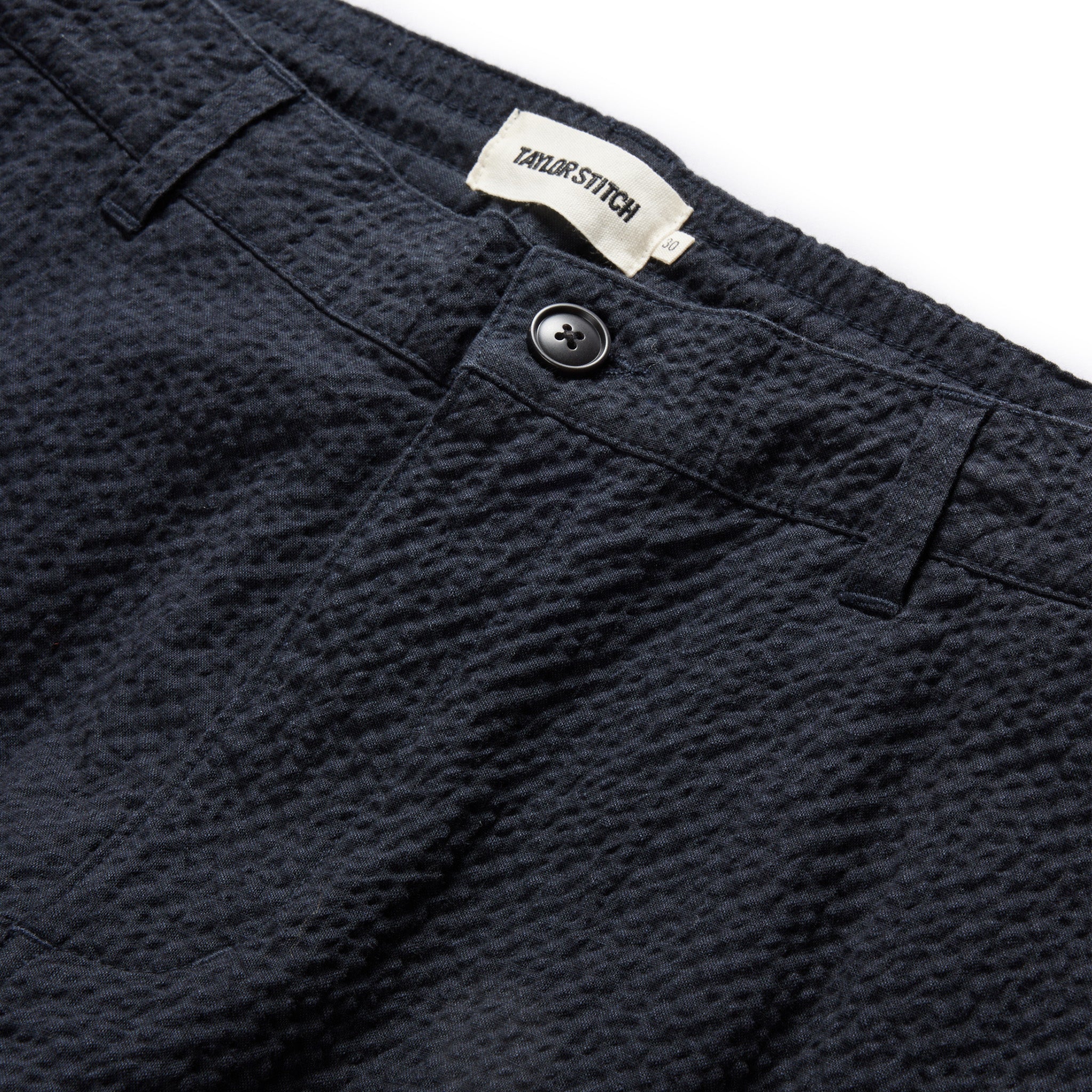 The Easy Pant in Heather Navy Seersucker - Image 8