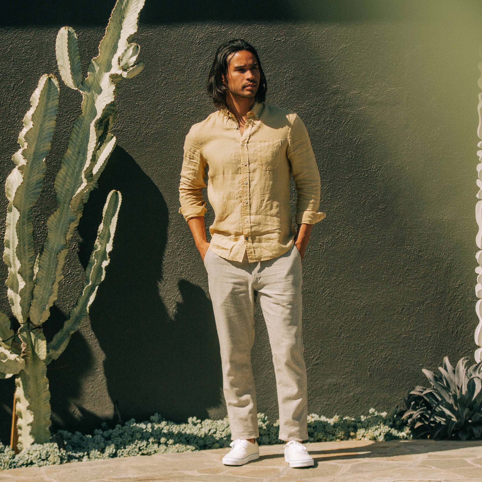 The Easy Pant in Natural Herringbone - Image 2