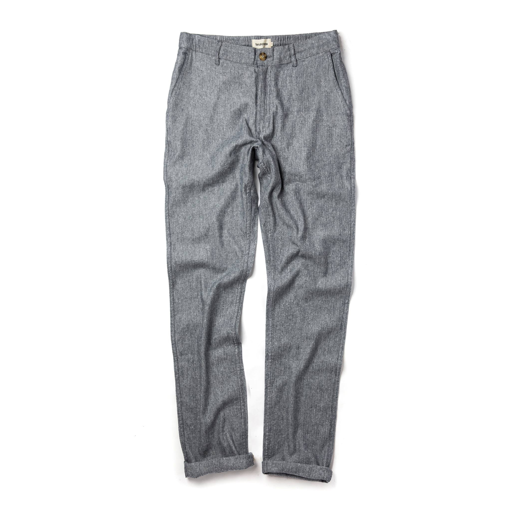 The Easy Pant in Navy Linen Herringbone - Image 8