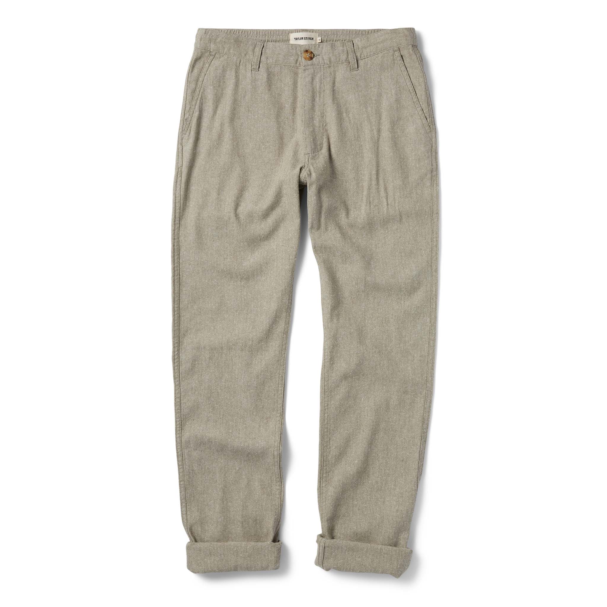 The Easy Pant in Olive Herringbone - Image 6