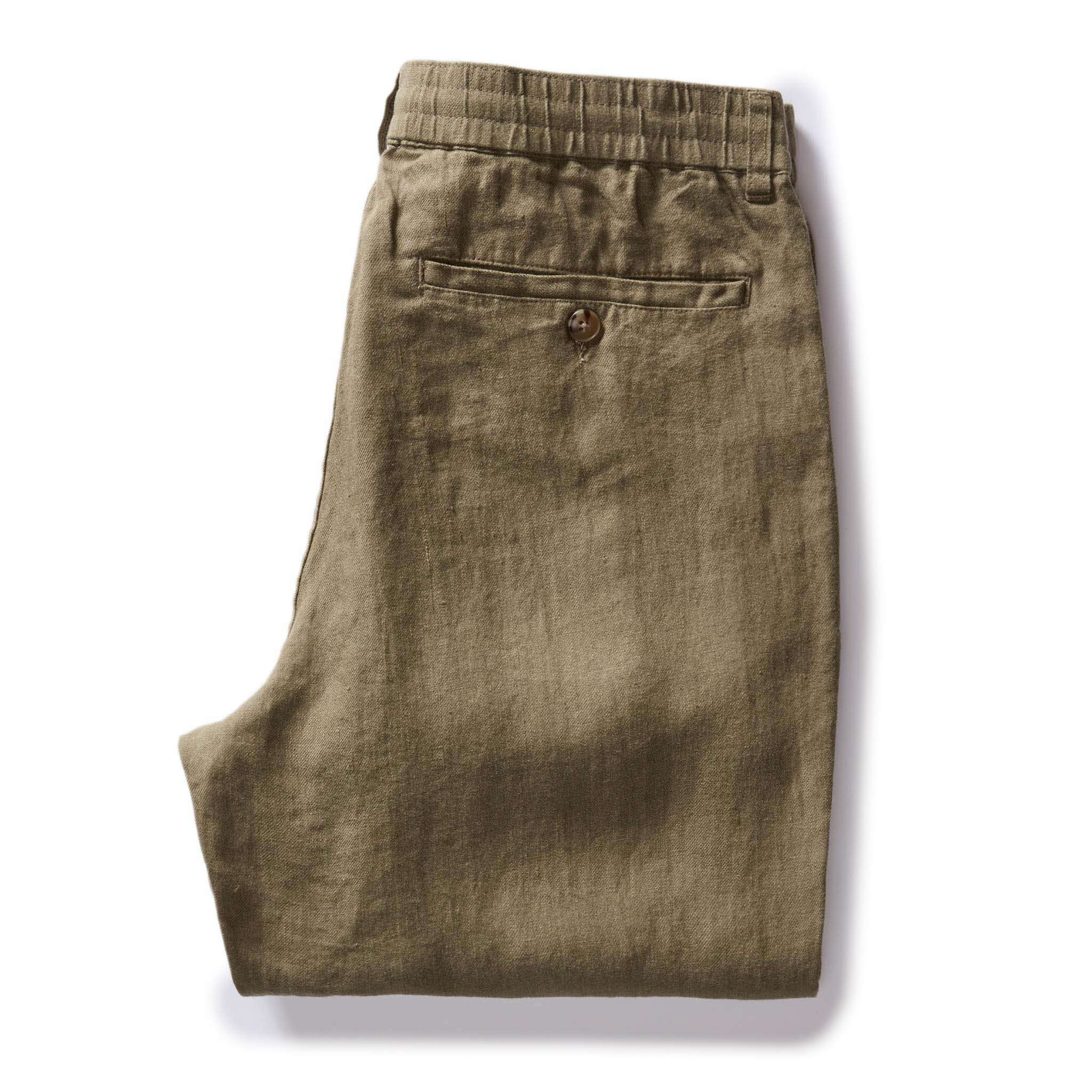 The Easy Pant in Olive Linen - Image 7