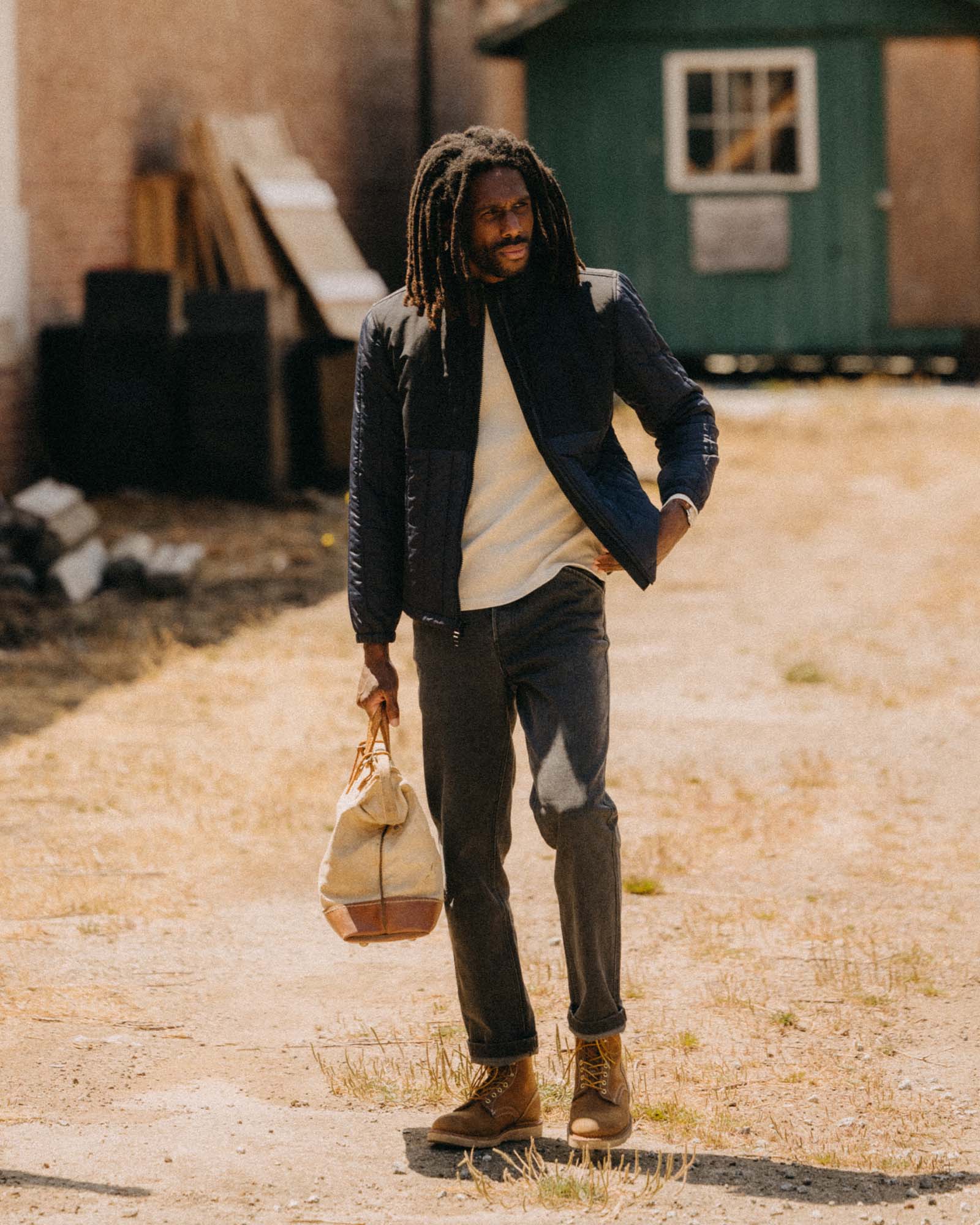The Ember Jacket in Dark Navy Quilted Nylon - Image 3