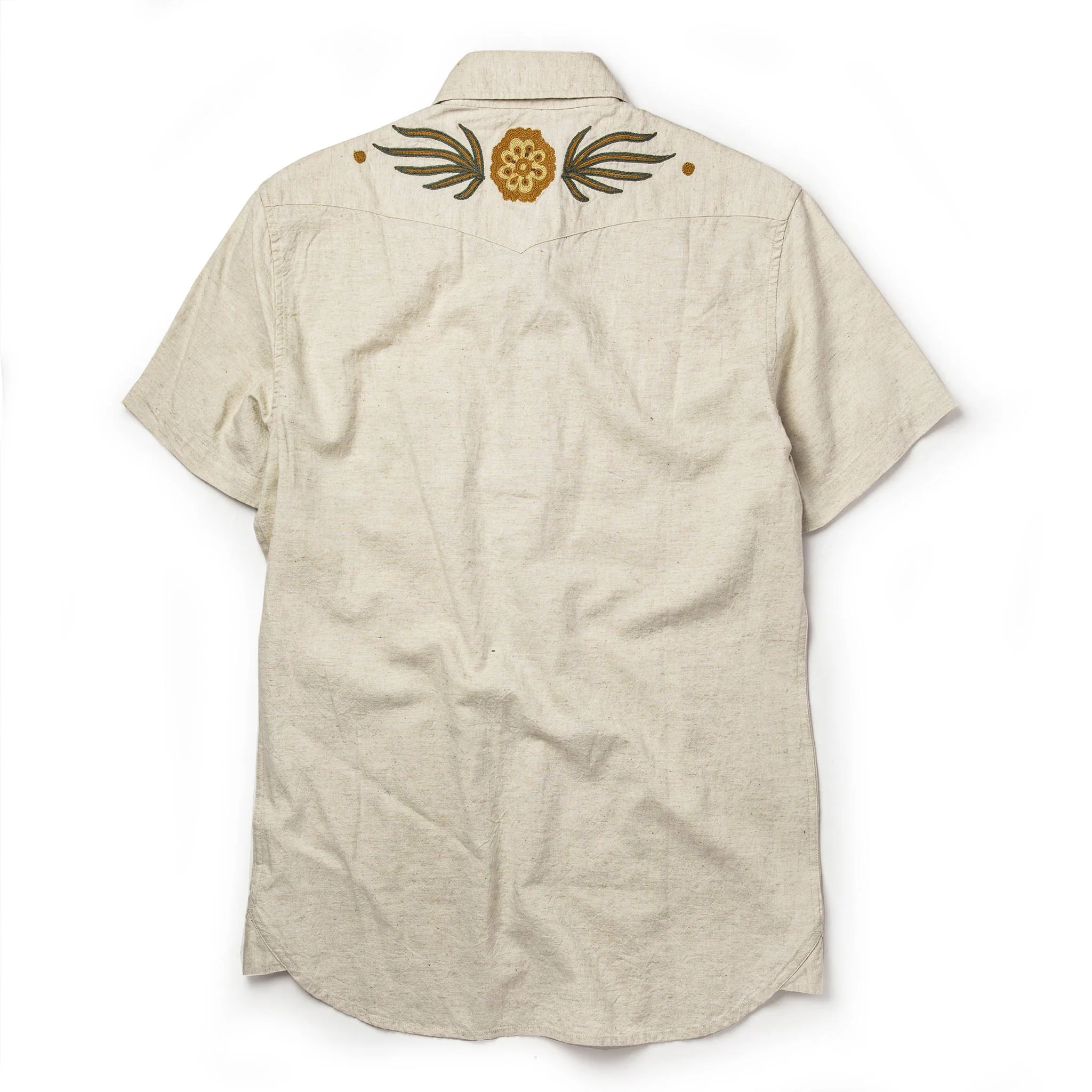 The Embroidered Short Sleeve Western in Natural - Image 8