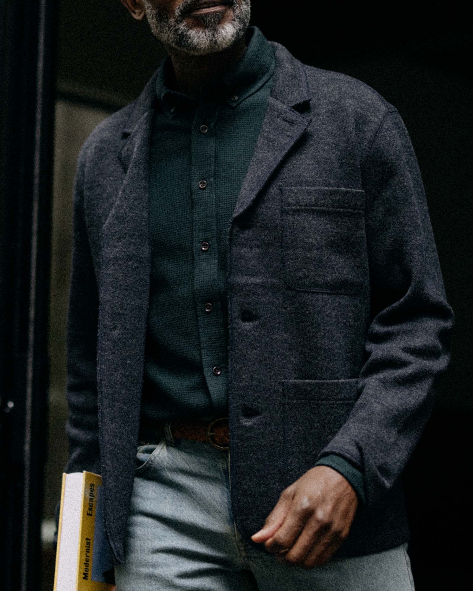 The Evans Blazer in Navy Birdseye Wool - Image 4