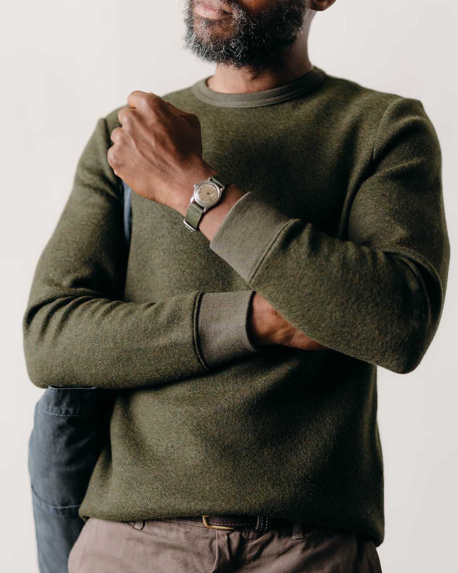 The Evans Crew in Forest Birdseye Wool - Image 5