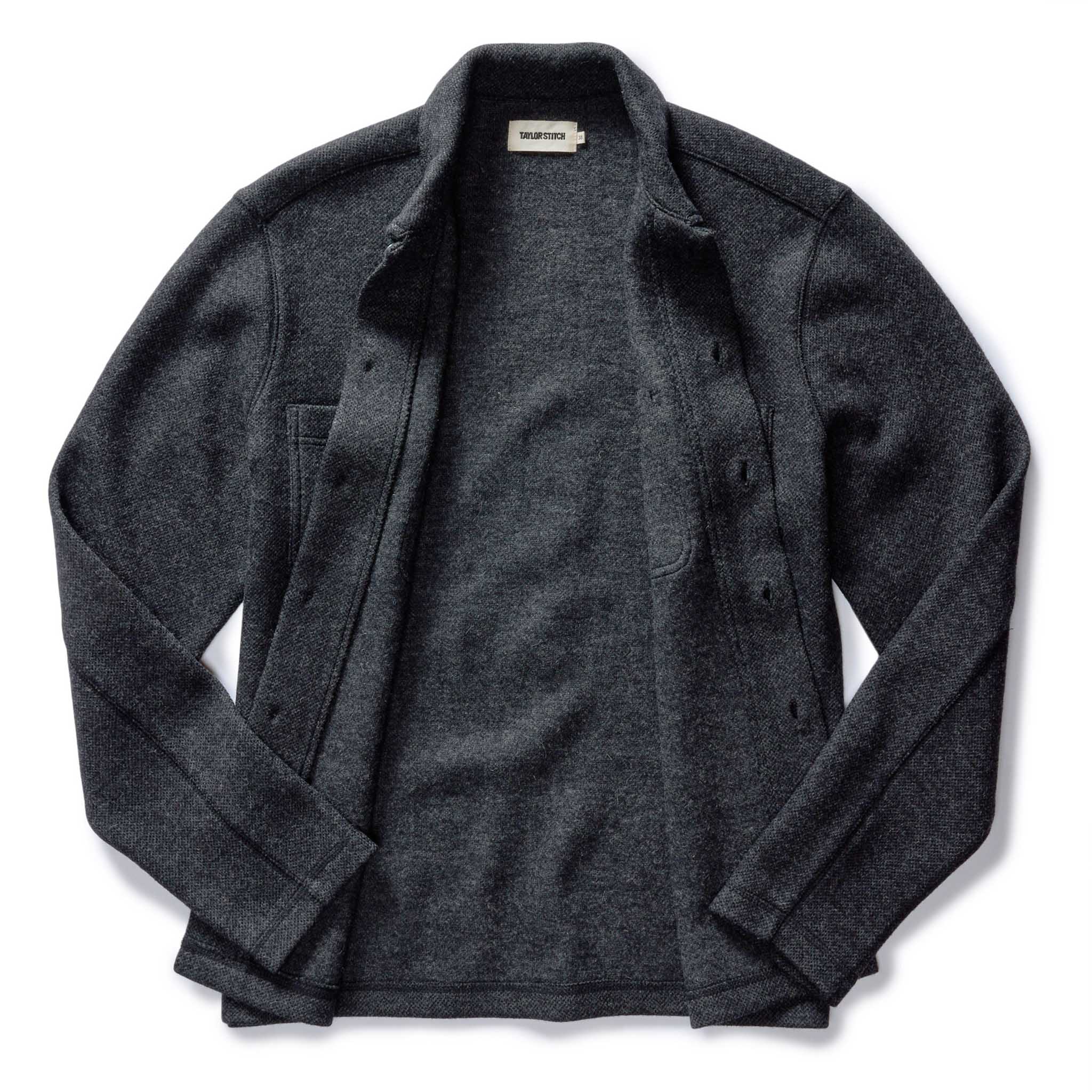 The Evans Overshirt in Charcoal Birdseye Wool - Image 5