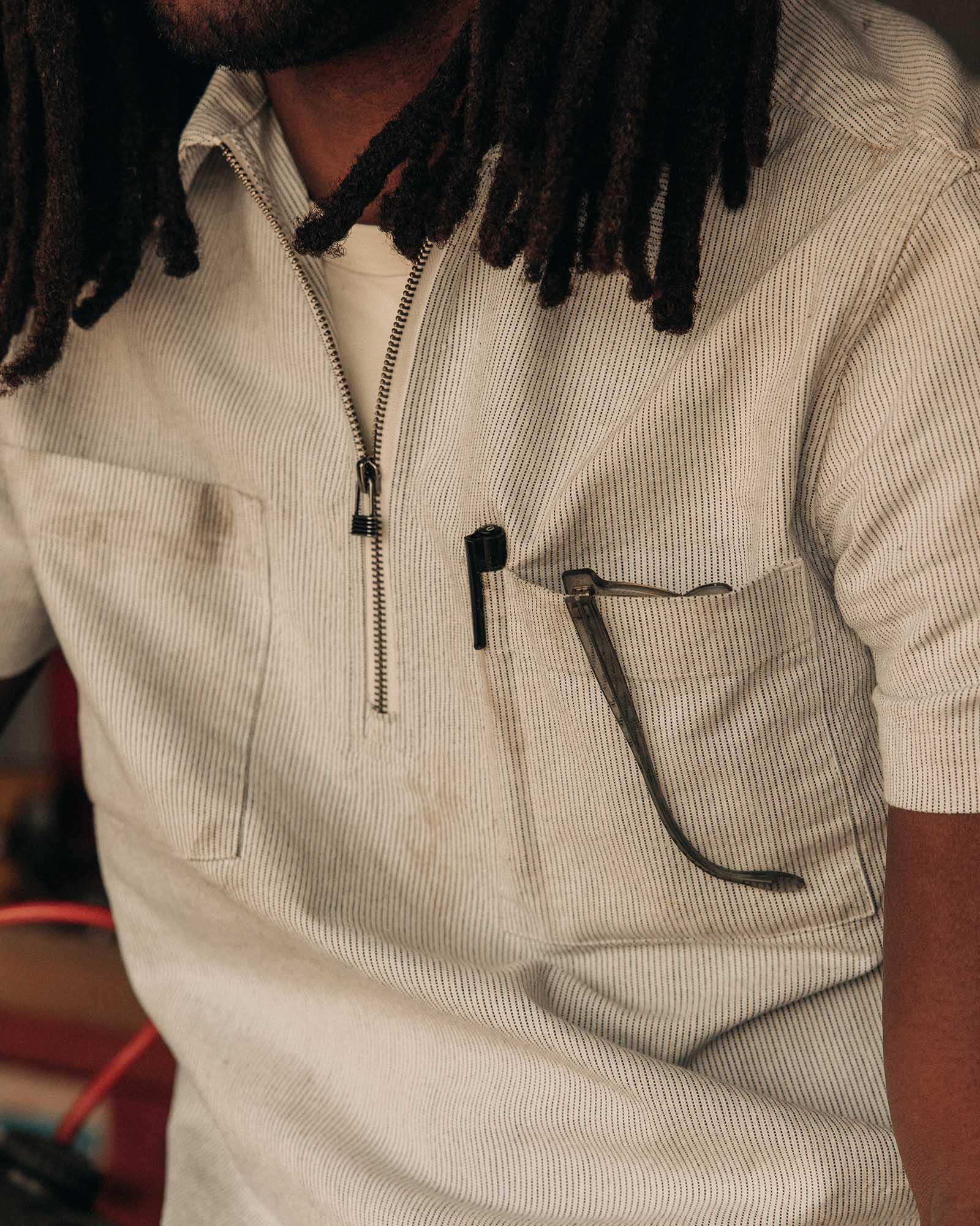 The Exhaust Shirt in Natural Stripe - Image 3