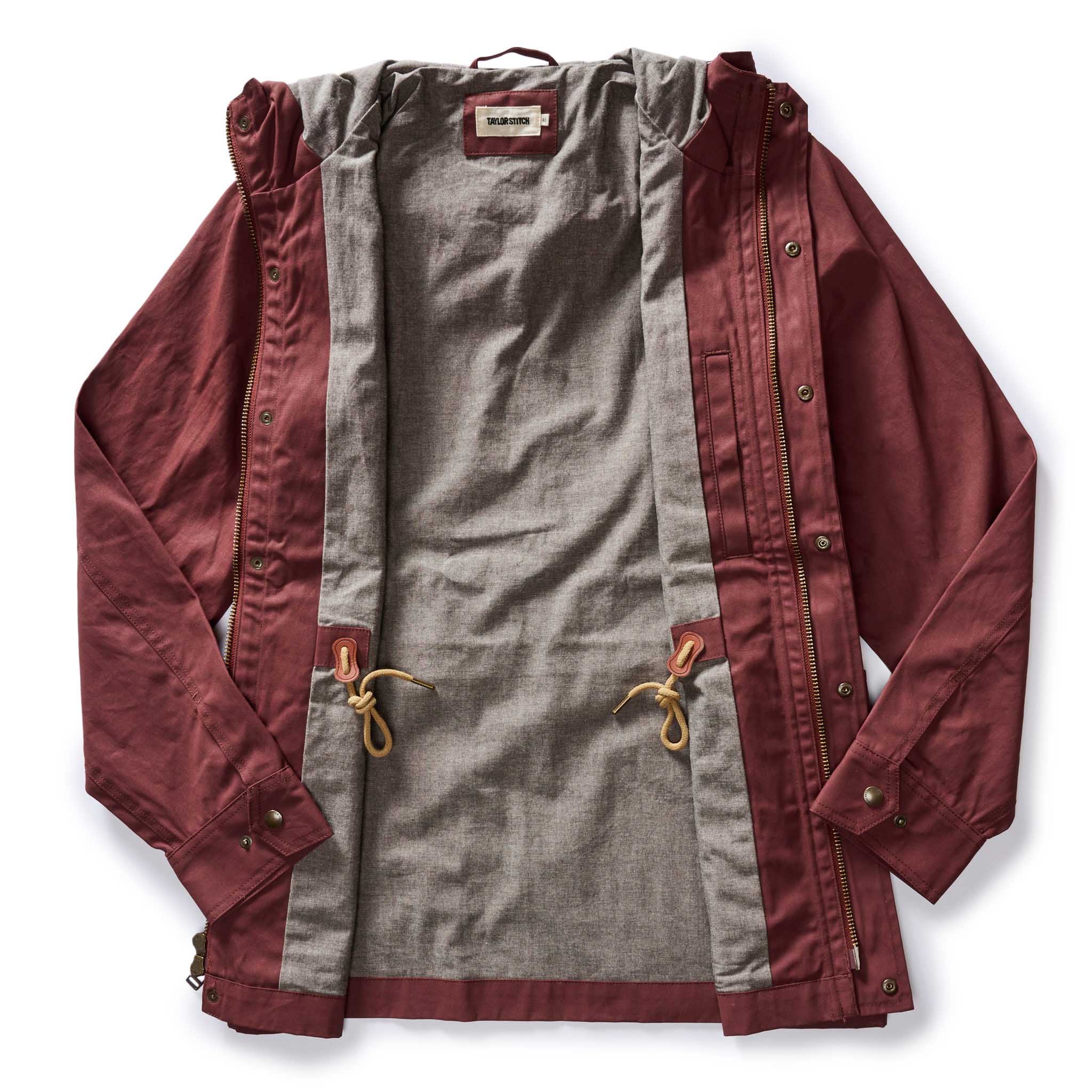 The Explorer Jacket in Red Wine Dry Wax - Image 7