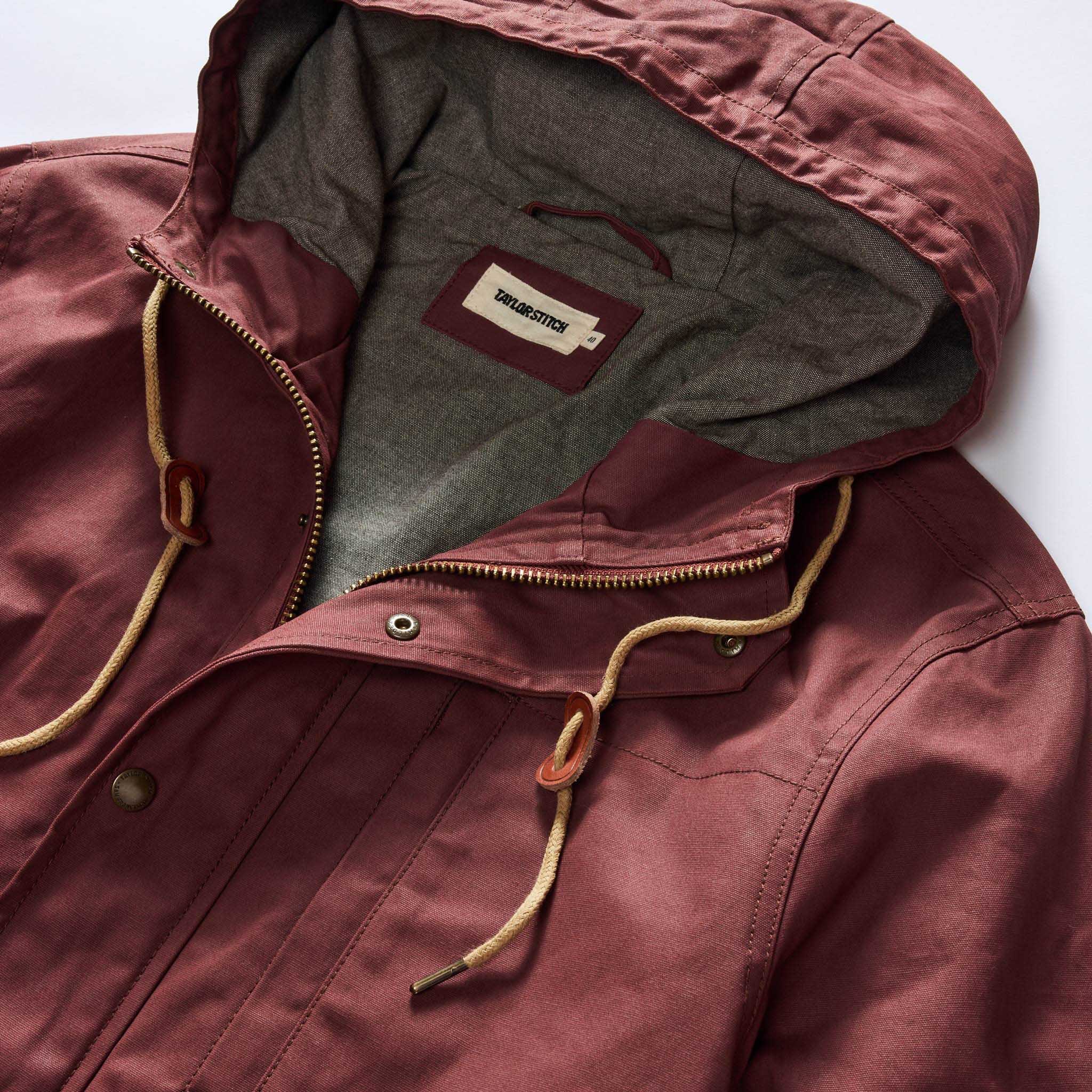 The Explorer Jacket in Red Wine Dry Wax - Image 9