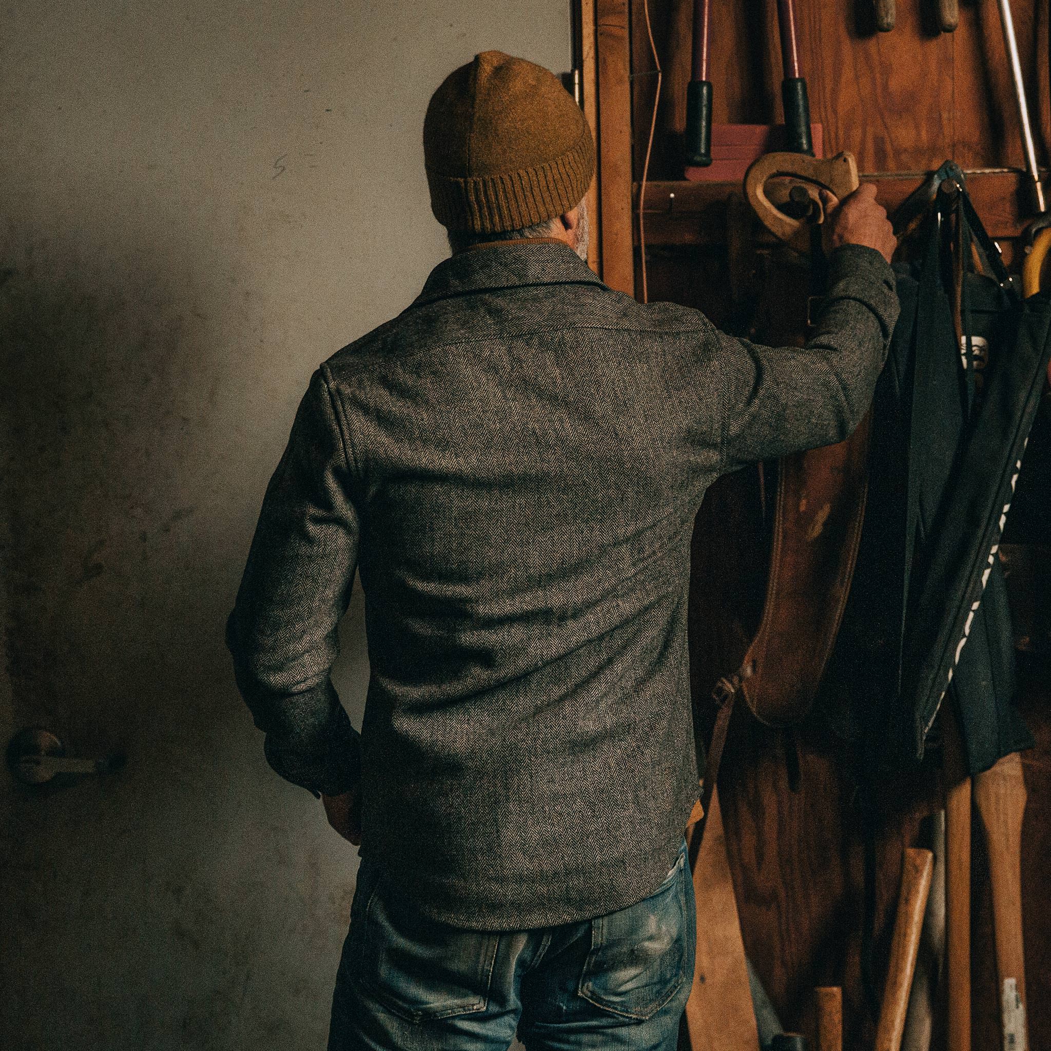 The Explorer Shirt in Charcoal Herringbone - Image 6
