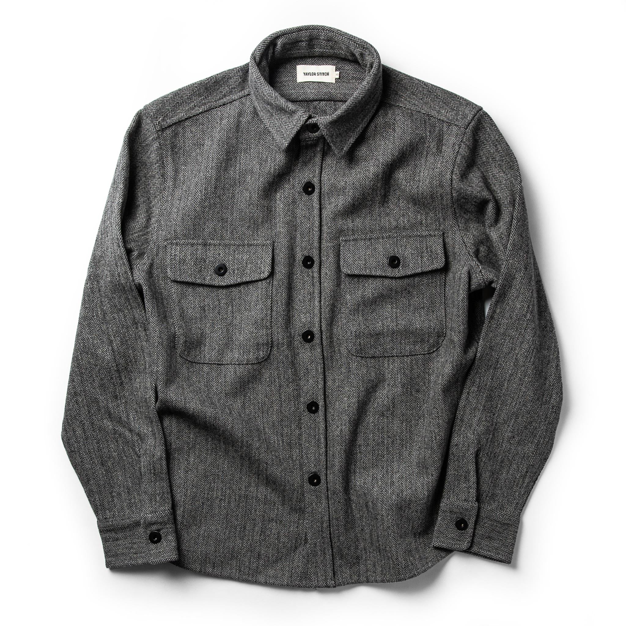The Explorer Shirt in Charcoal Herringbone - Image 7